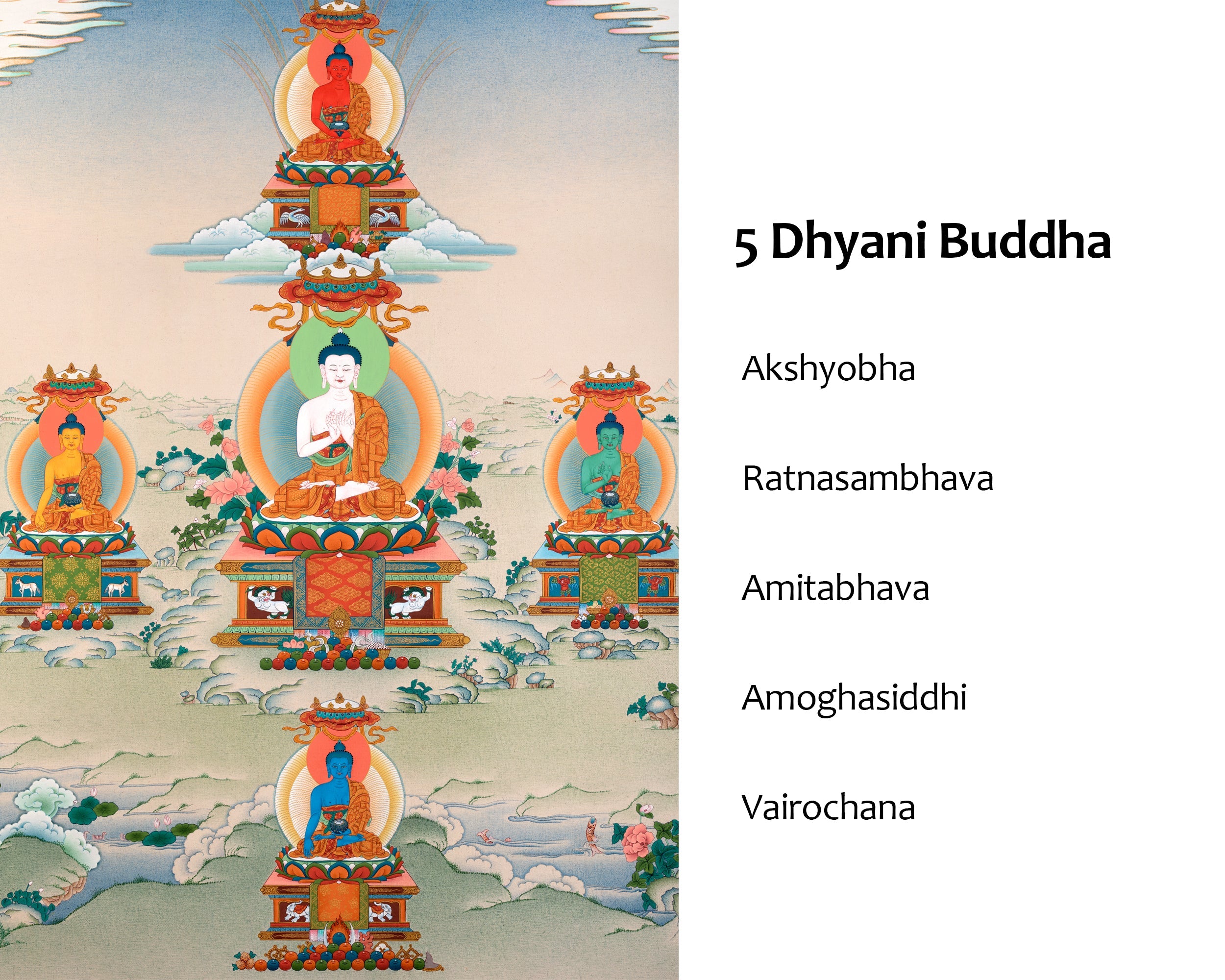 5 Dhyani Buddha Mandala | Five Jina Buddha