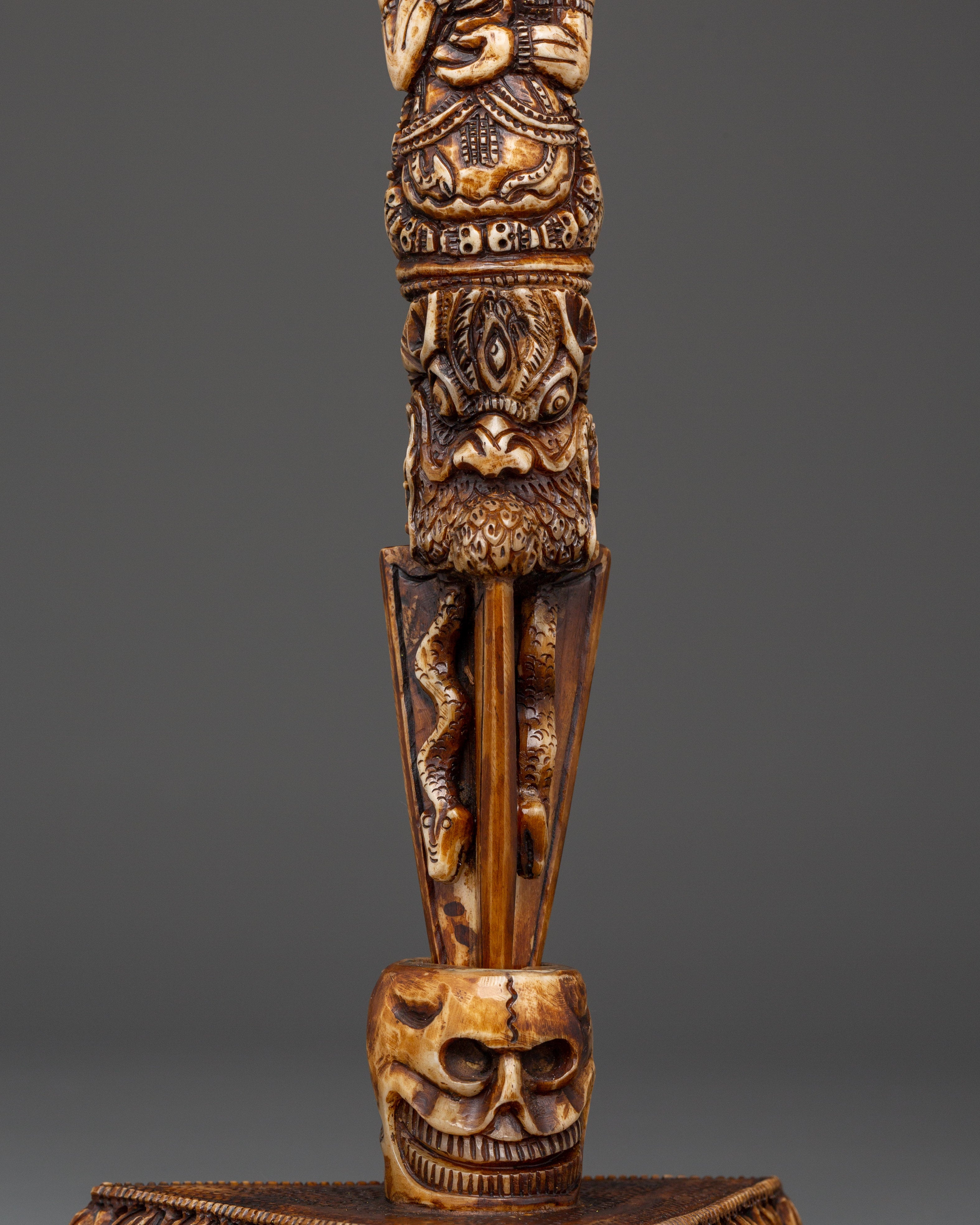 Wrathful Deity Phurba - Yak Bone Ritual Dagger