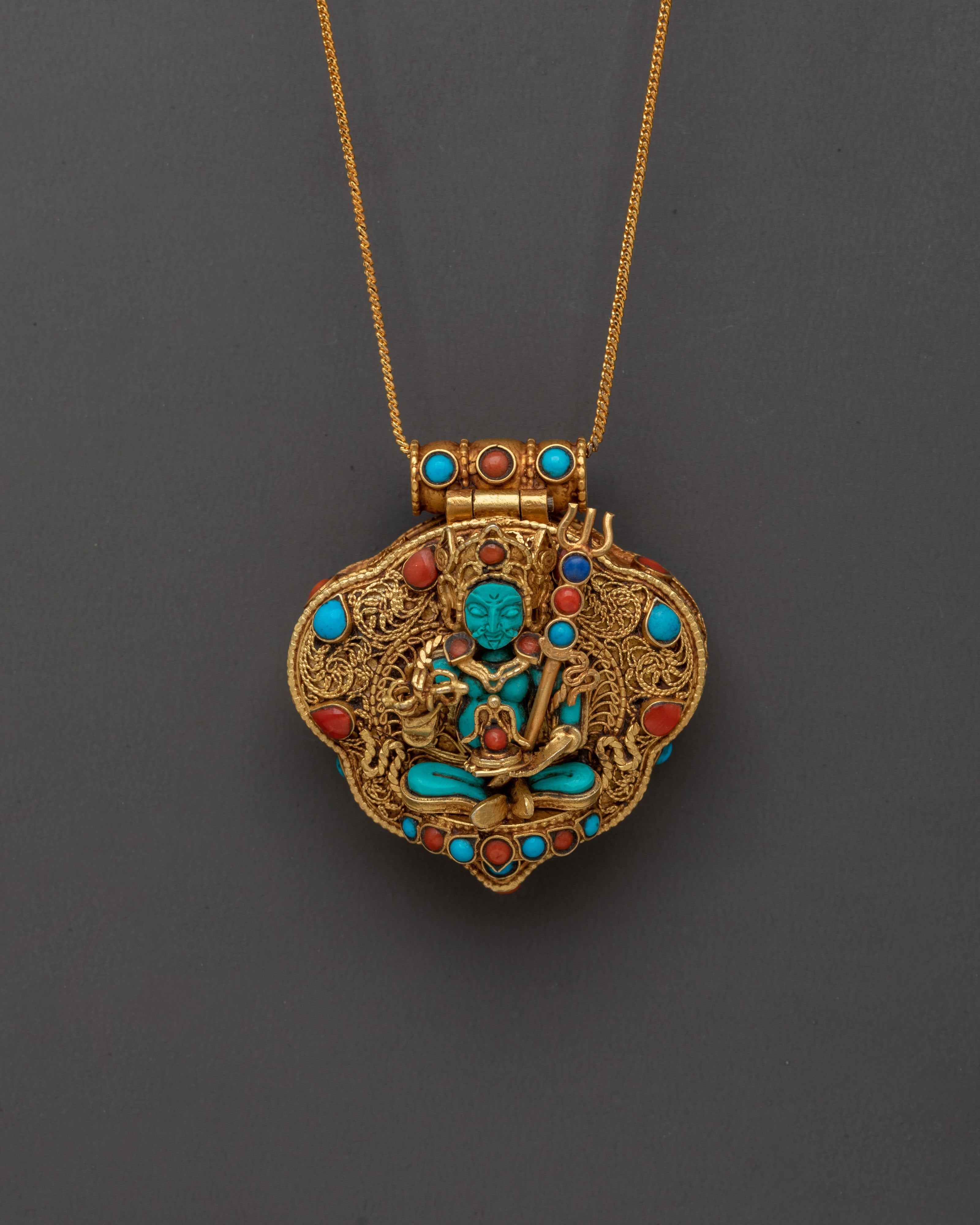 Sacred Guru Rinpoche Ghau Box Locket | Spiritual Protection Pendant