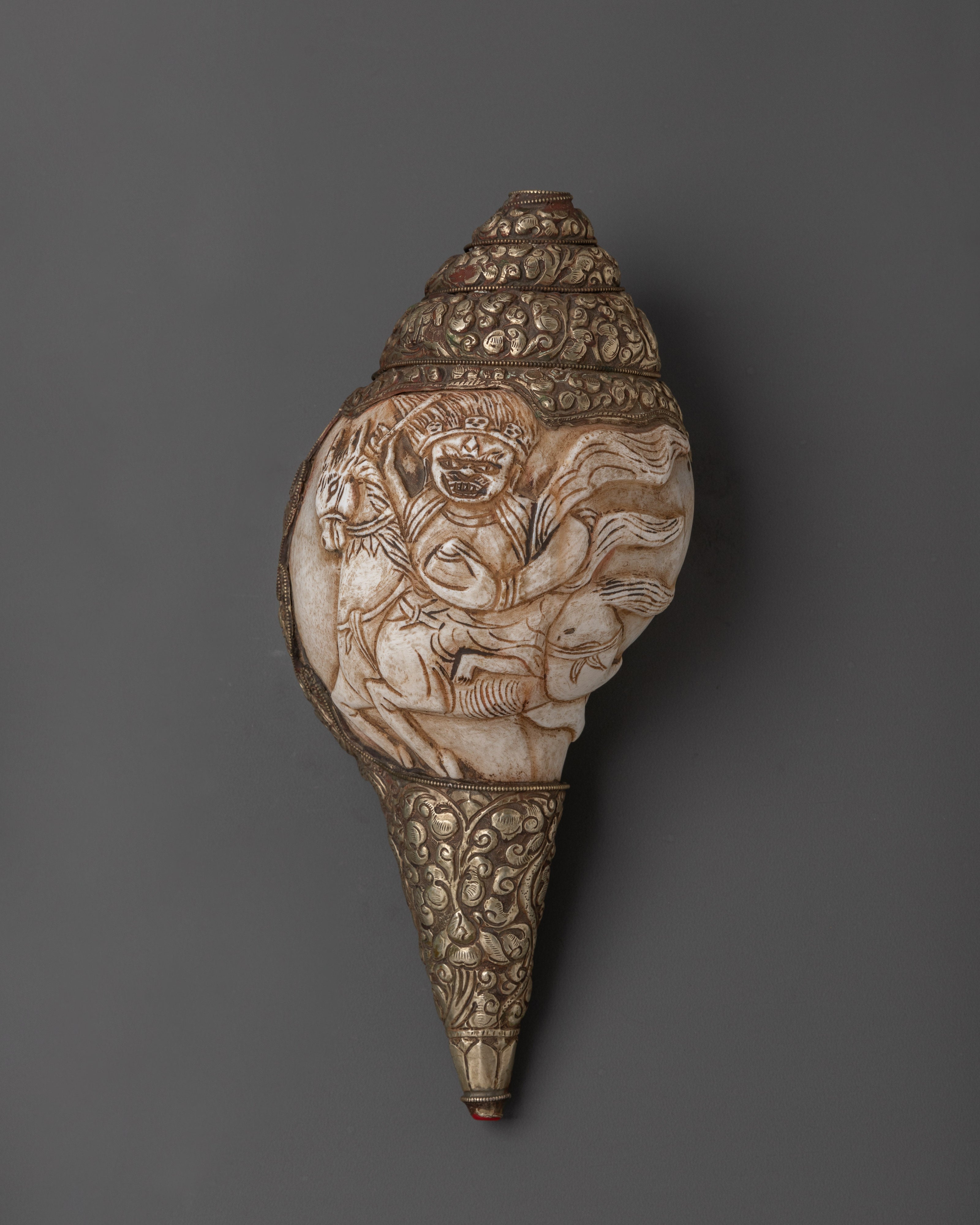 Handcrafted Dharma Conch Shell | Sacred Copper Sound Offering