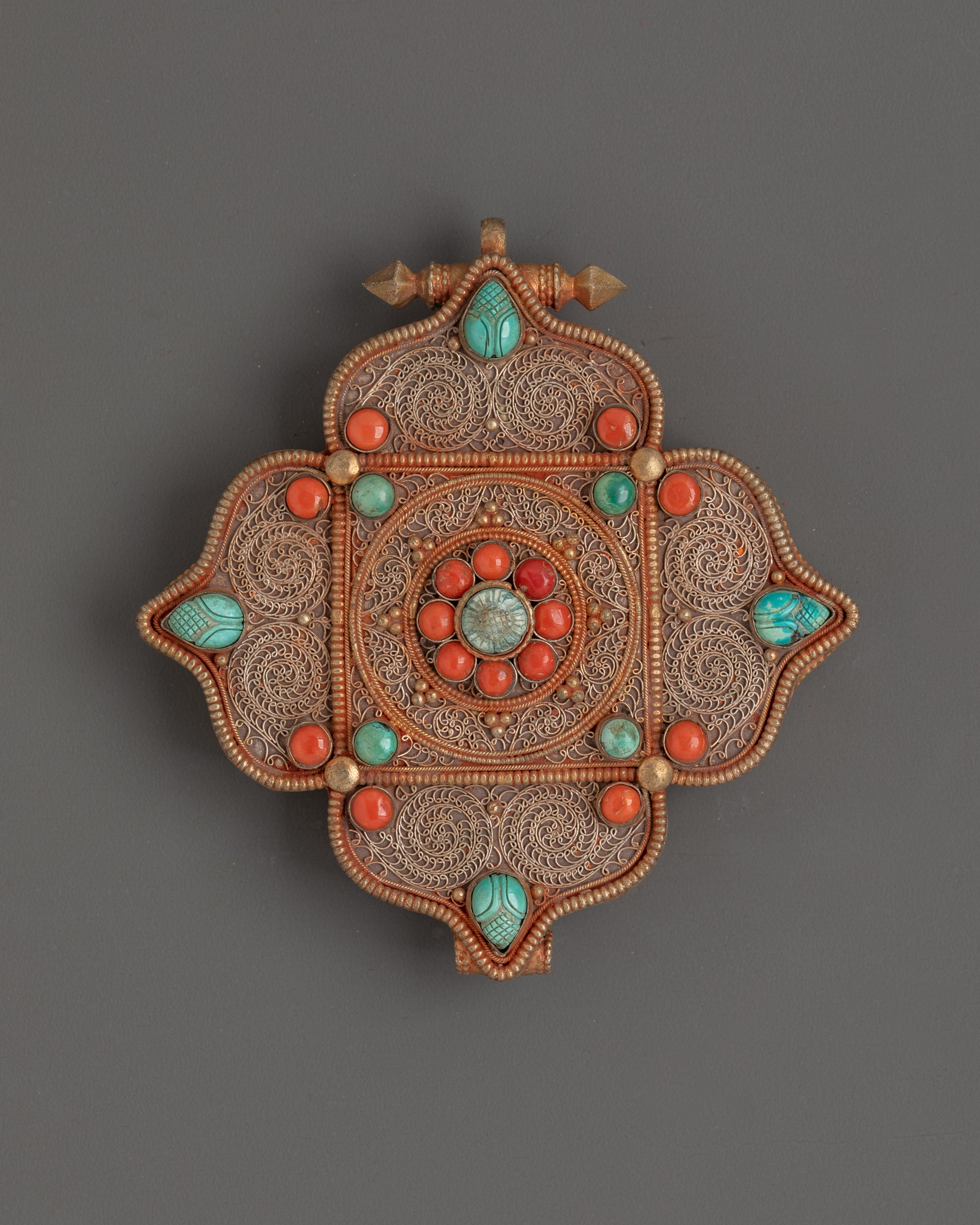 Spiritual Buddhist Filigree Ghau Box Locket