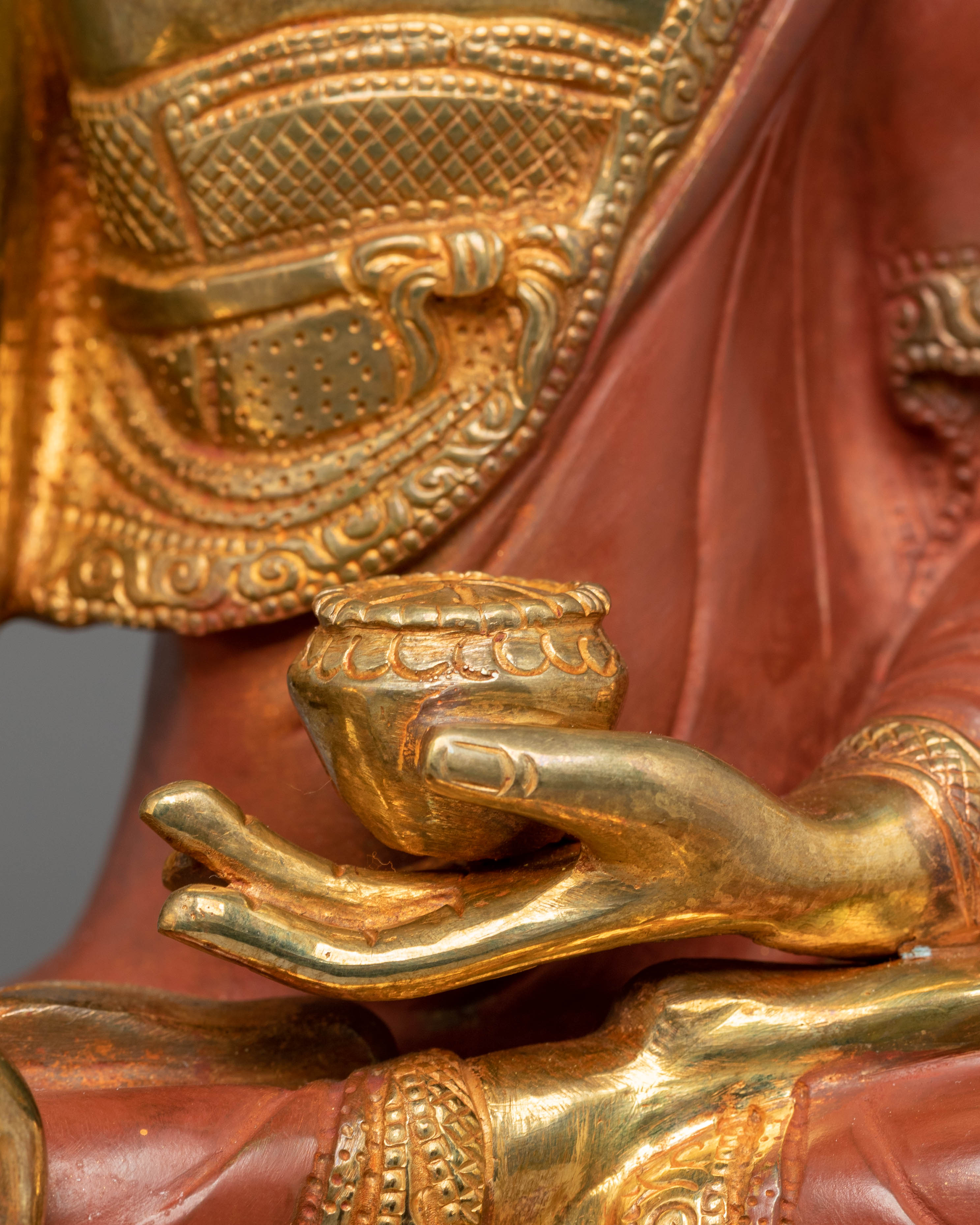 Tibetan Buddhist Statue of Shakyamuni Buddha | Statue with Turquoise and Coral