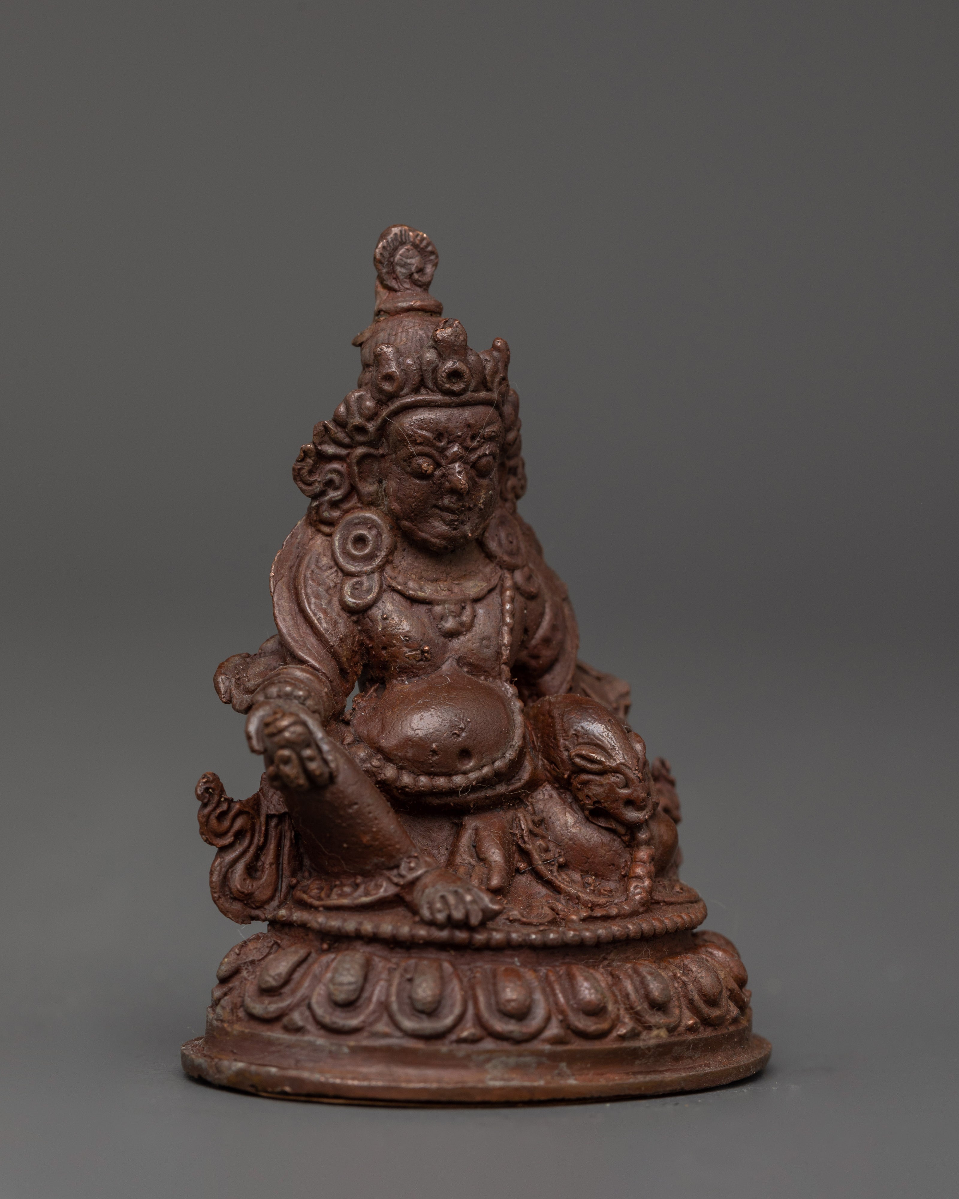 Dzambhala Oxidized Copper Statue | Wrathful Fierce Wealth Deity
