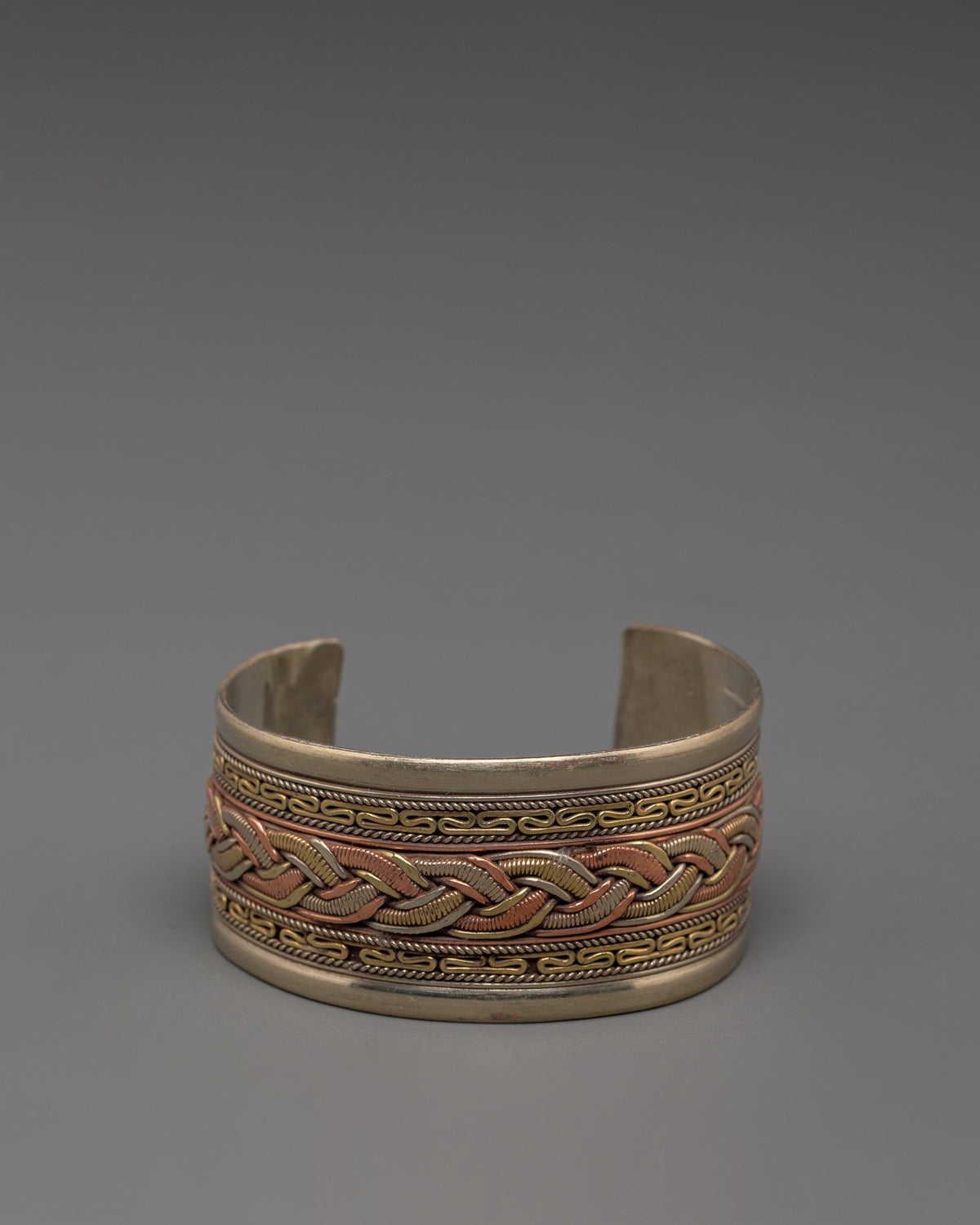 Traditional Himalayan Cuff Bracelet | Copper Brass Metal Jewelry