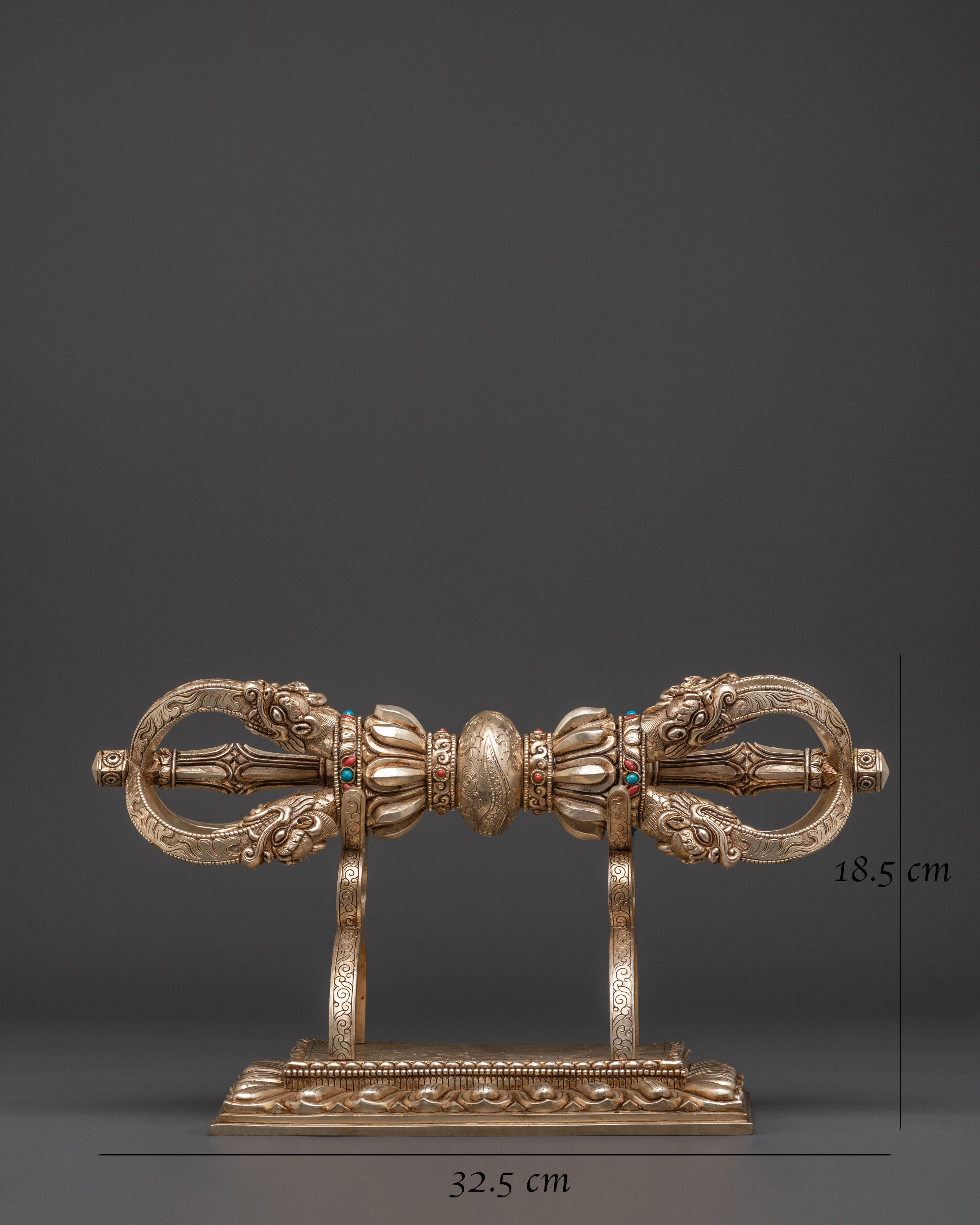 Tibetan Ritual Vajra with Stand | Symbolizes The Unity Of Wisdom And Compassion
