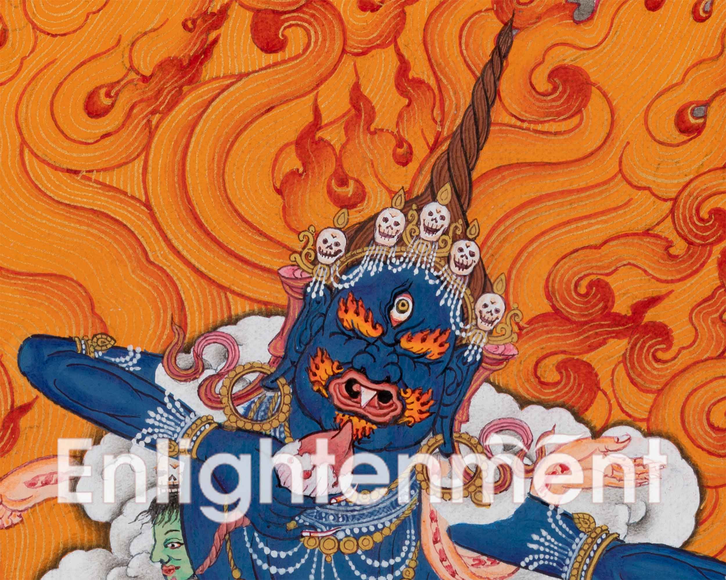 Traditional Ekajati Thangka | Handpainted Wrathful Deity Art | Wall Hanging Decor