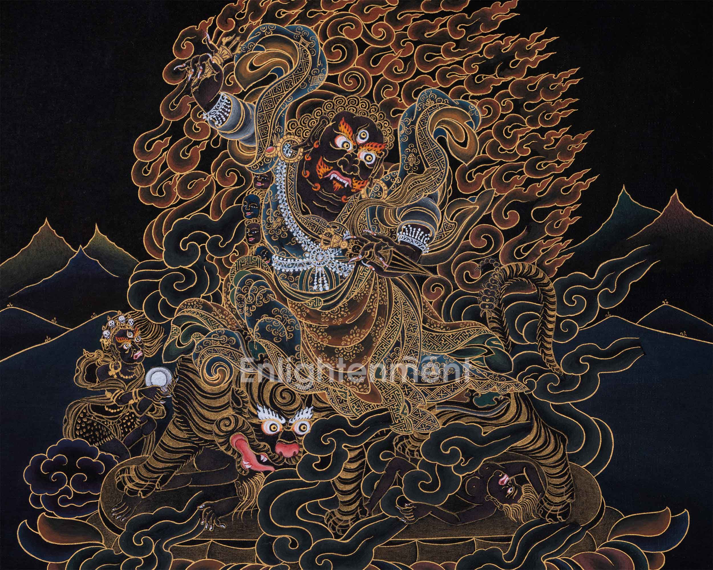 Traditional Dorje Drolo Painting | Manifestation of Maha Guru Padmasambhava | Buddhist Thangka Art