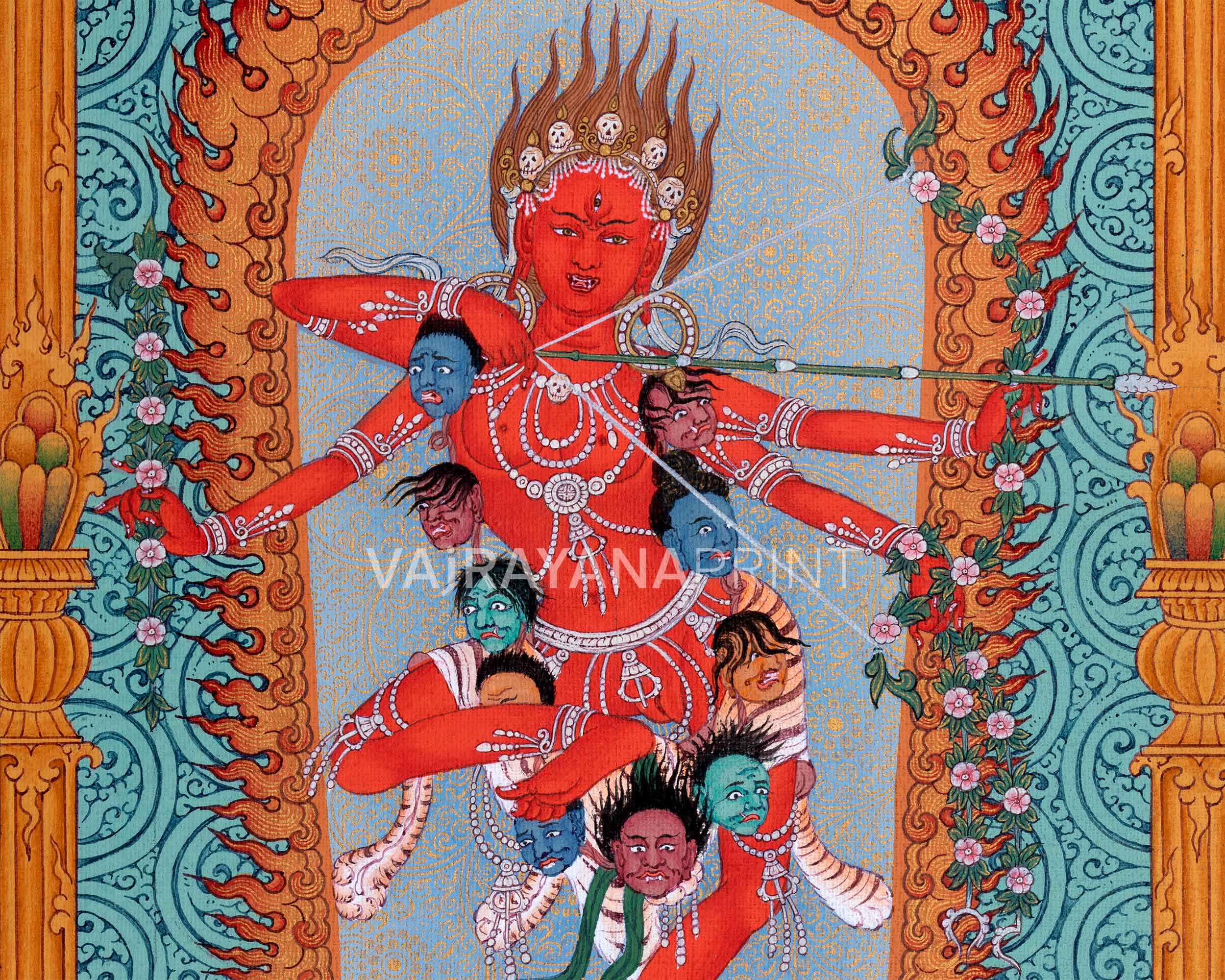 Kurukulla: Traditional Thangka Print | Stunning Kurukulla Wall Hanging | Tibetan Buddhism
