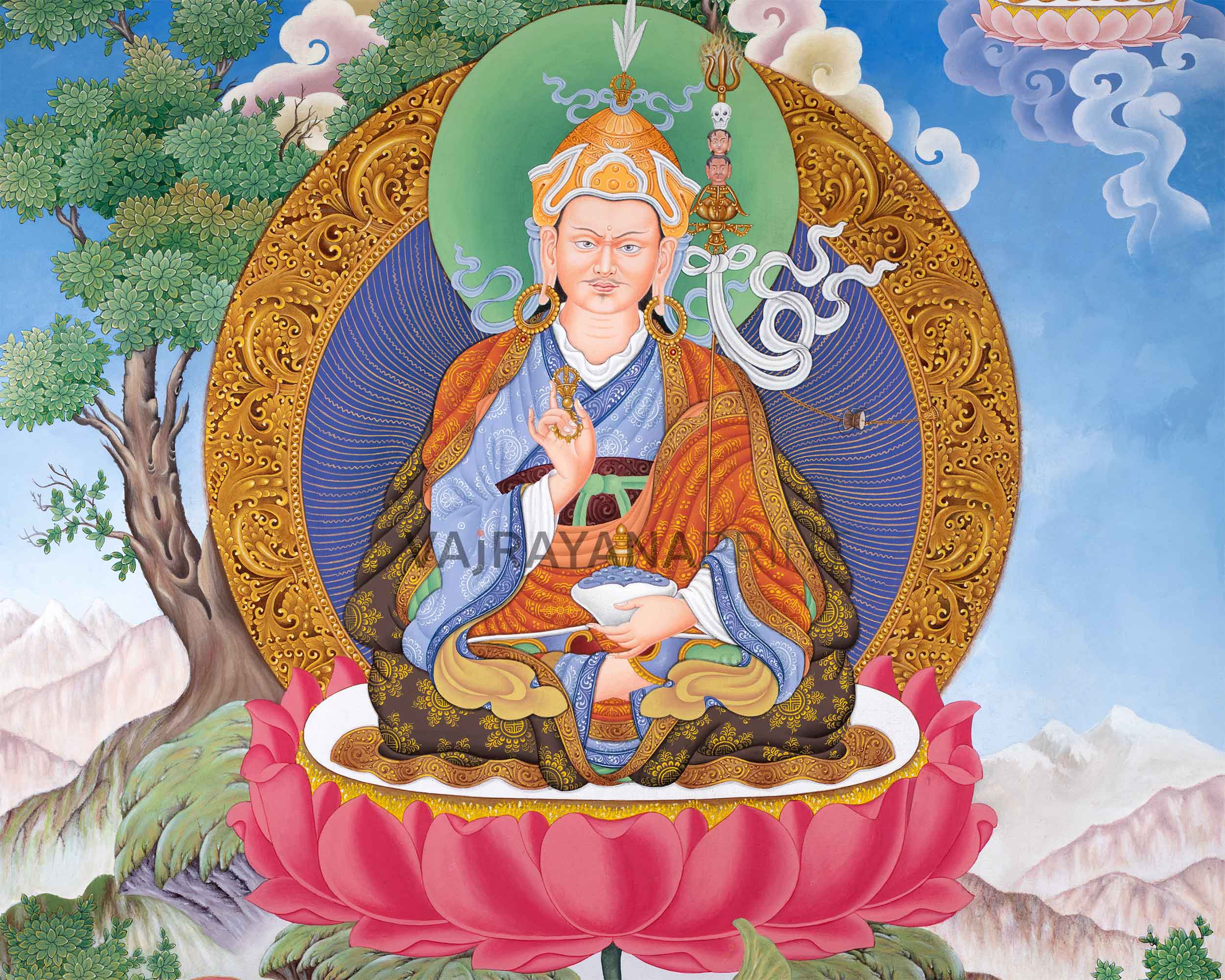 Exquisite Guru Rinpoche Thangka Print | Experience the Blessings Of Padmasambhava