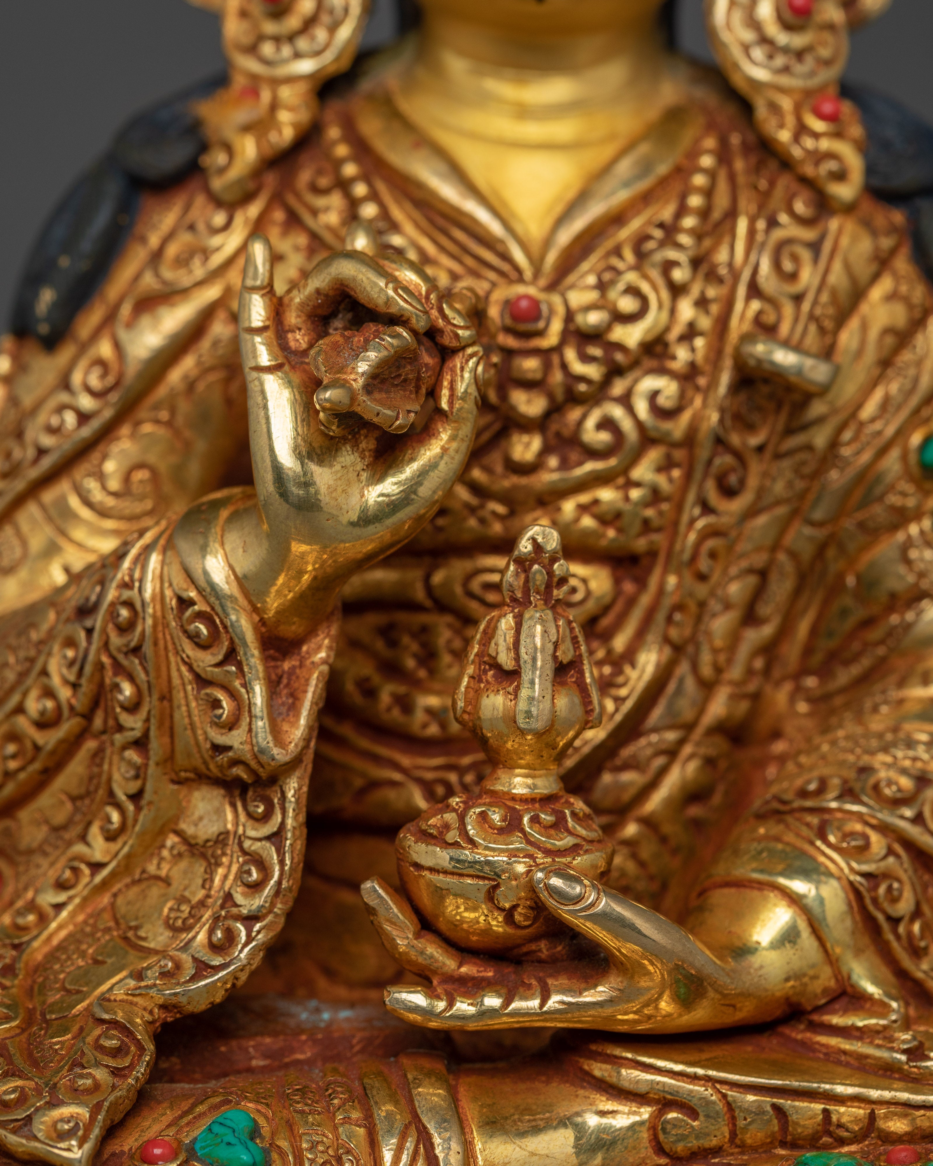 Guru Tsokye Dorje Golden Statue | Manifestation of Padmasambhava