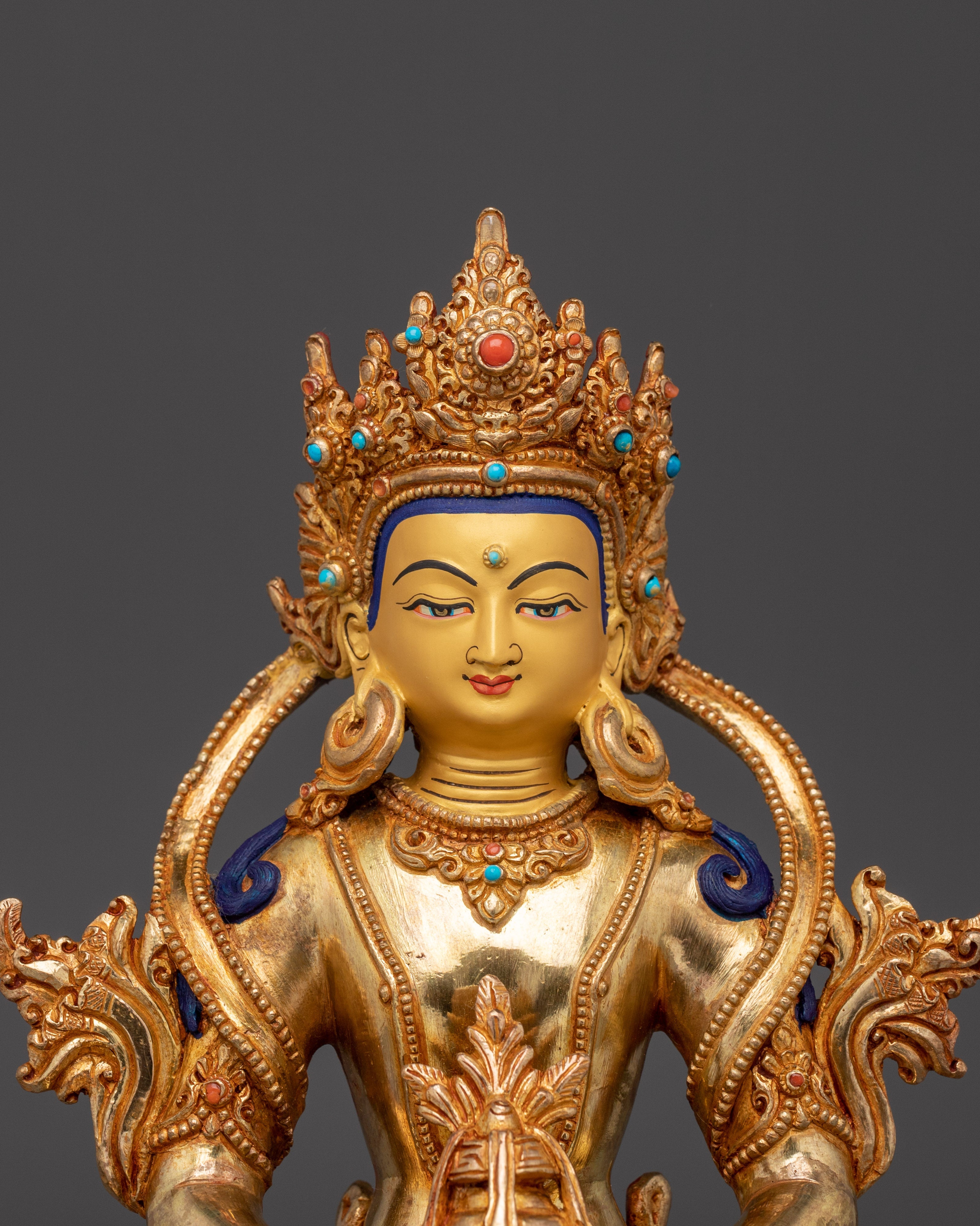 Handmade Amitayus Copper Long Life Deity Statue | Spiritual Home Decor