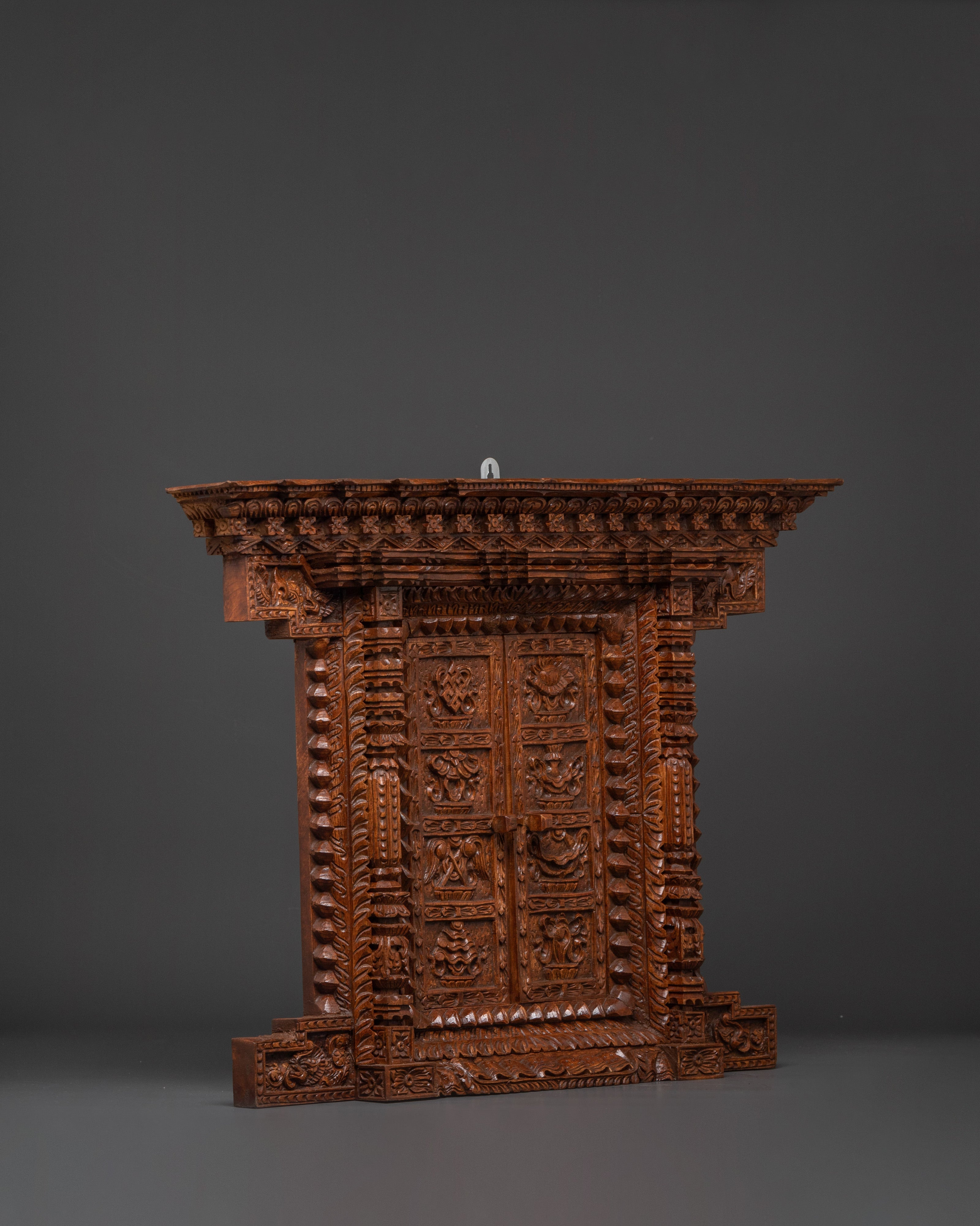 Auspicious Symbols Adina Wood Wall Hanging | Handcrafted Spiritual Decor