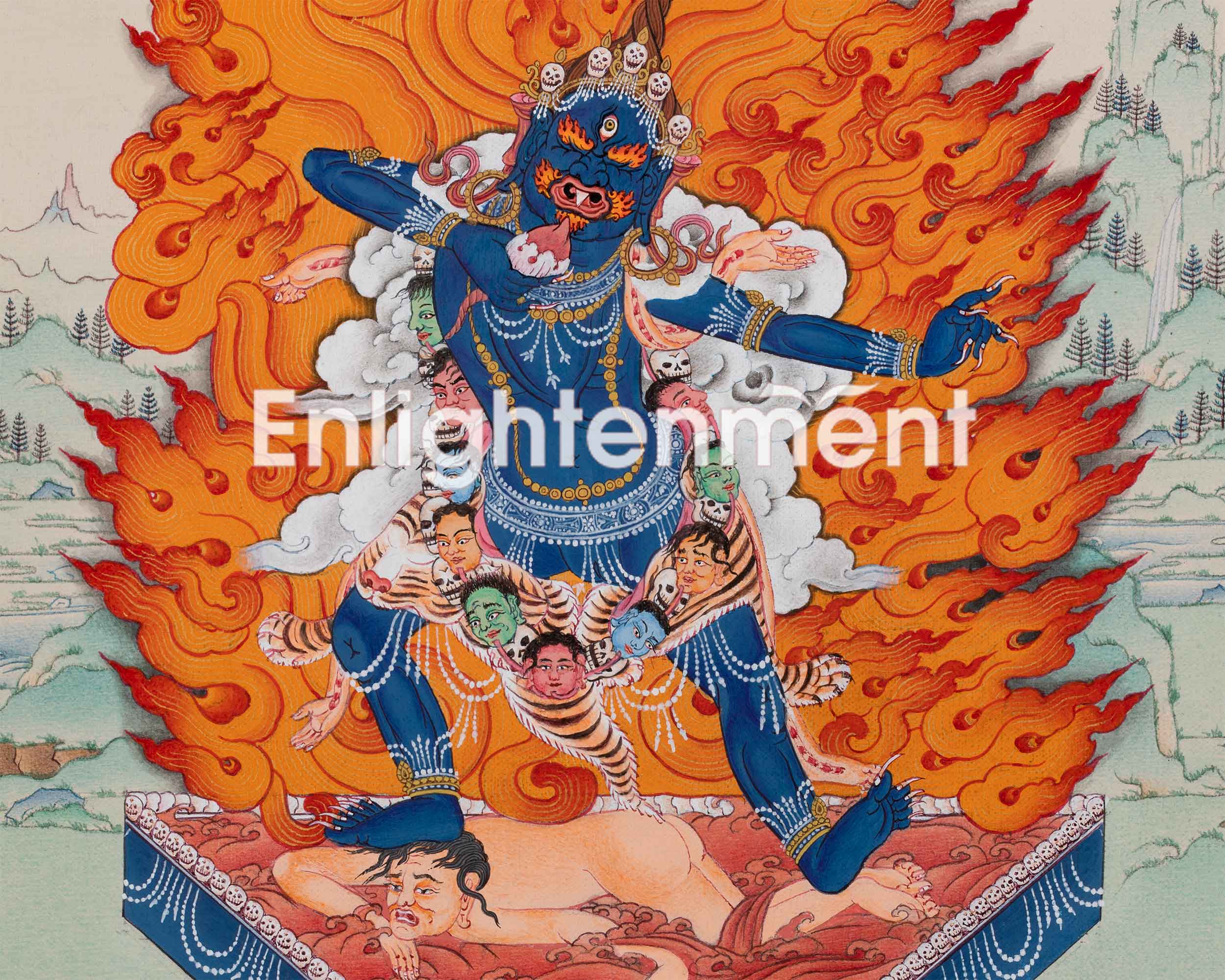 Traditional Ekajati Thangka | Handpainted Wrathful Deity Art | Wall Hanging Decor