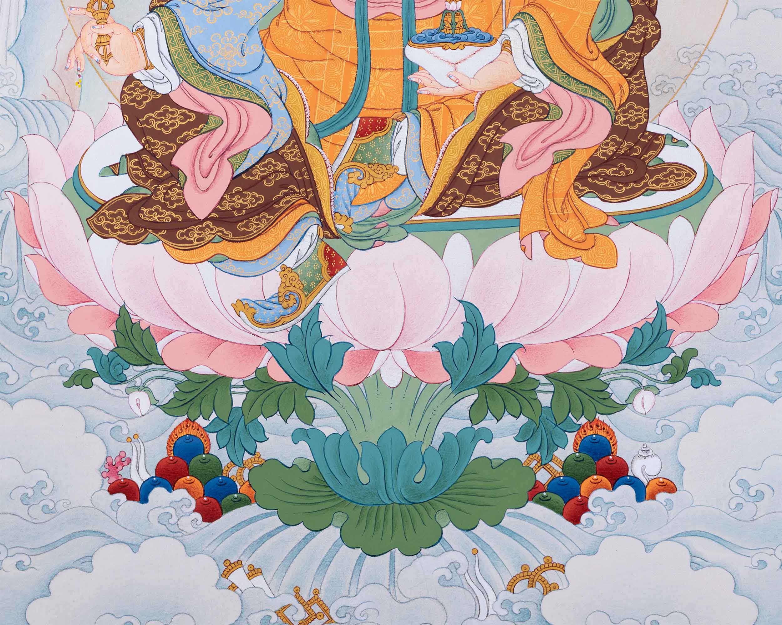 Maha Padmasambhava Thangka | Guru Rinpoche, The Lotus Born Master | Semi-Wrathful Deity