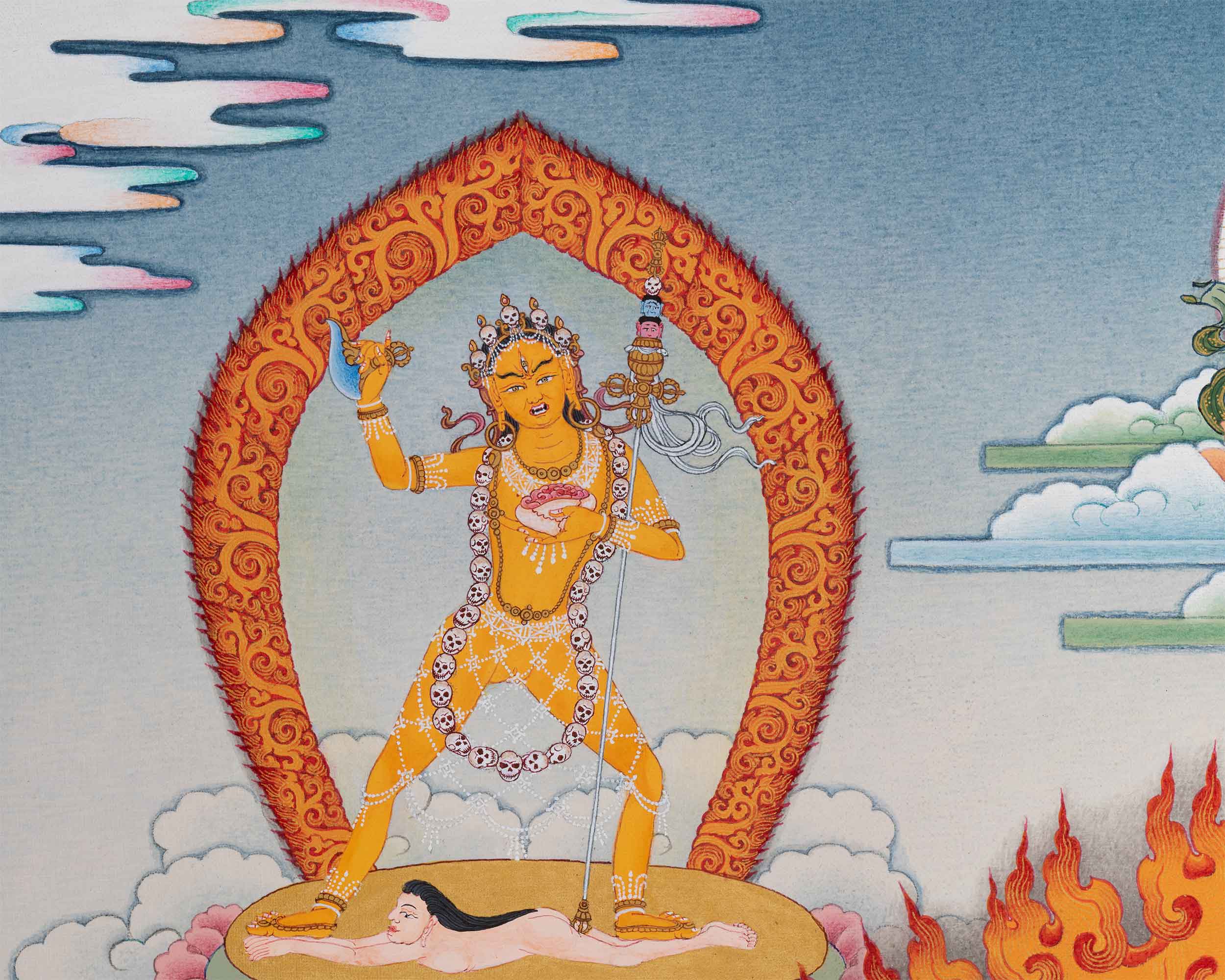 The Chakrasamvara Meditation Thangka | Tibetan Hand Painted Yidam Deity | Wall Hanging Decor