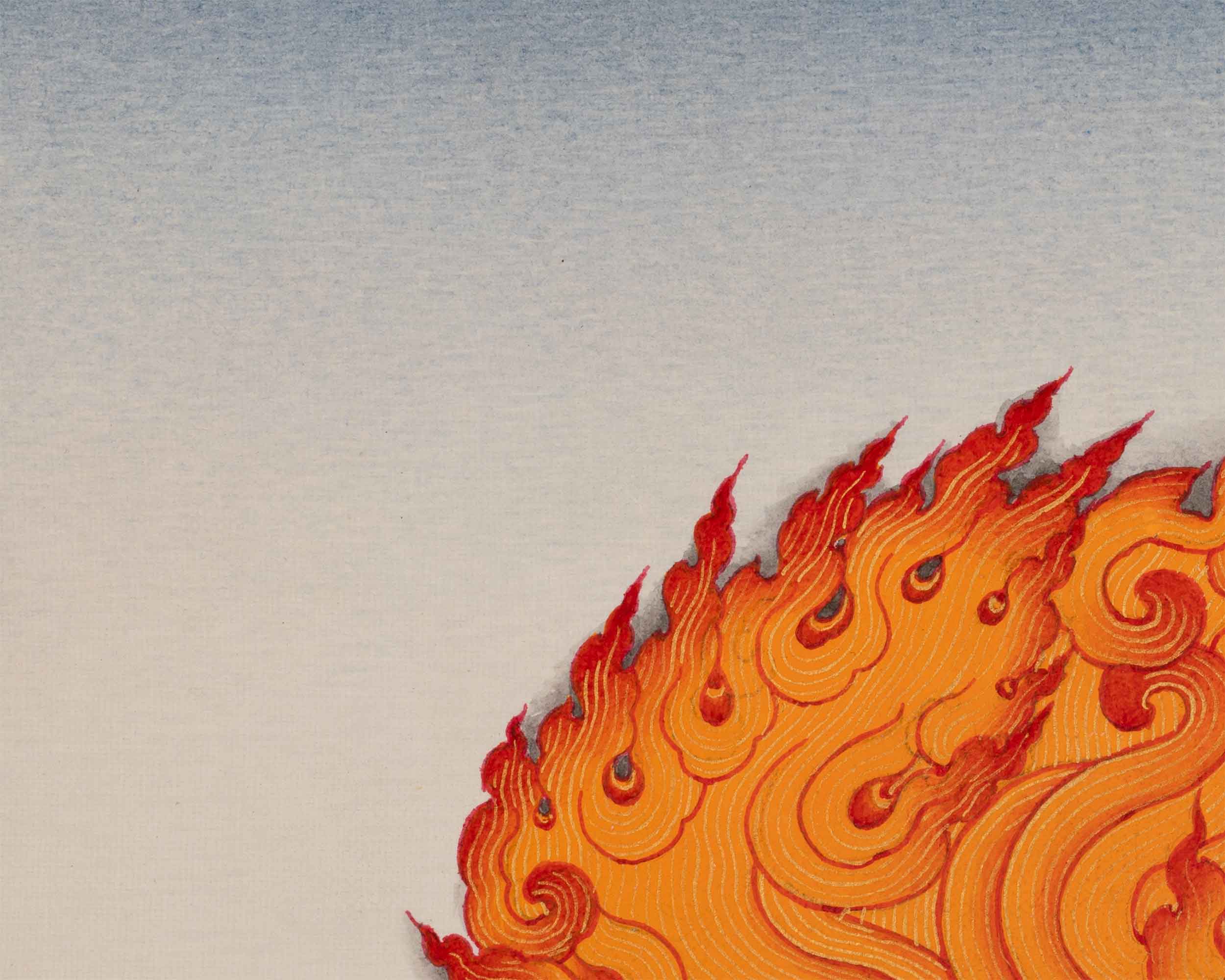 Traditional Ekajati Thangka | Handpainted Wrathful Deity Art | Wall Hanging Decor