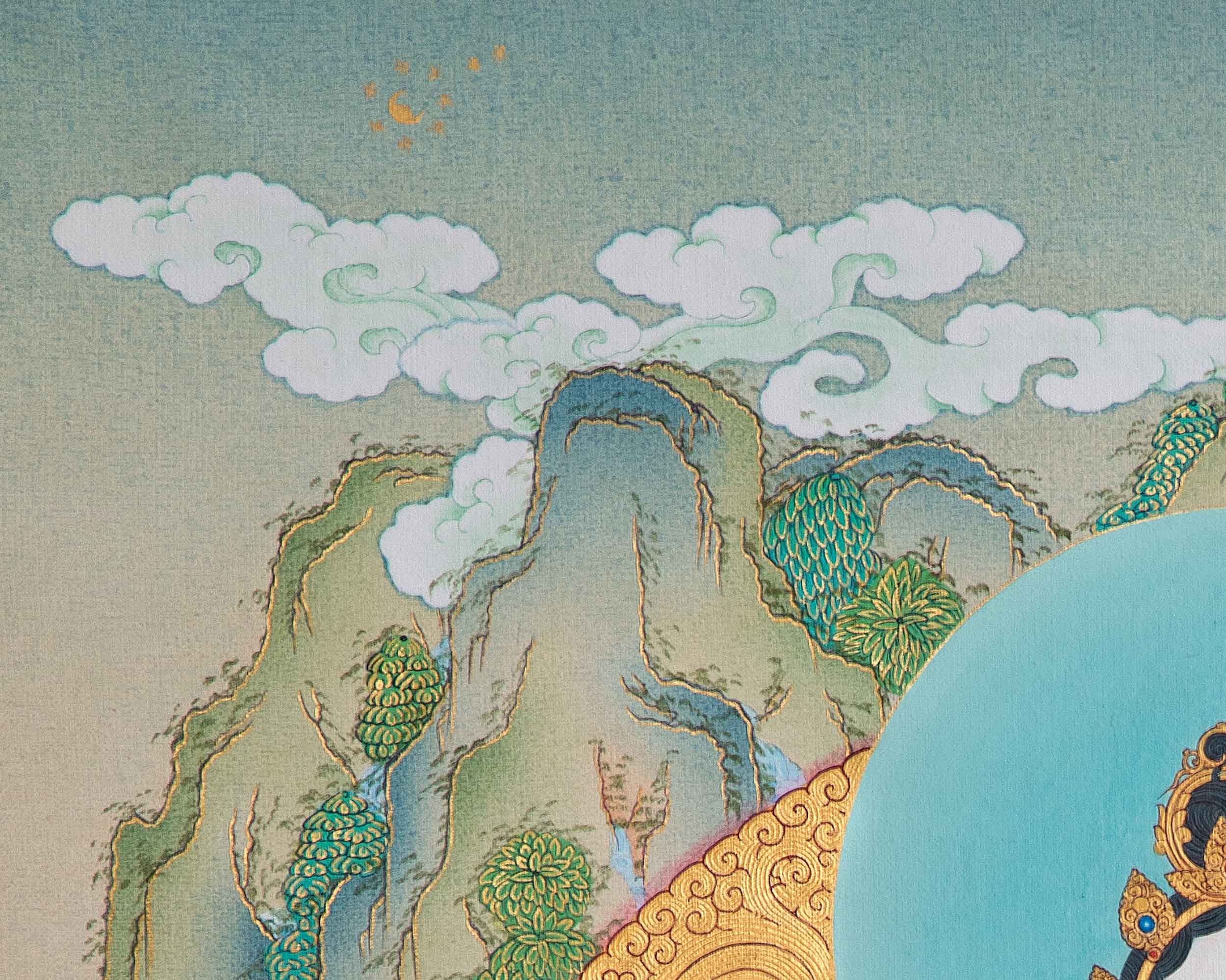 White Tara Thangka | Traditional Tibetan Painting In Menri Style | Long Life Mother Drolma