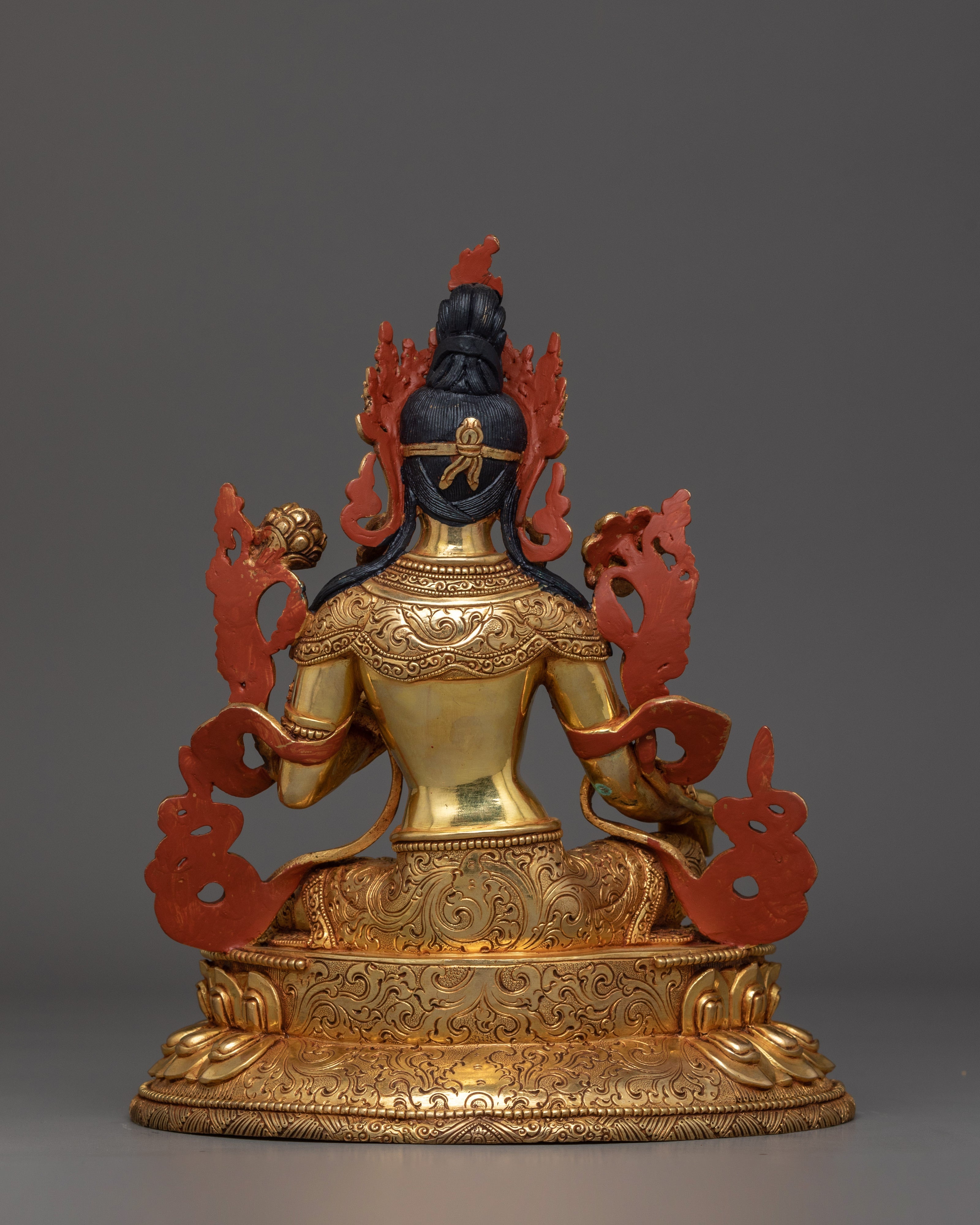 Green Tara Compassionate Goddess | Gold Gilded Sculpture