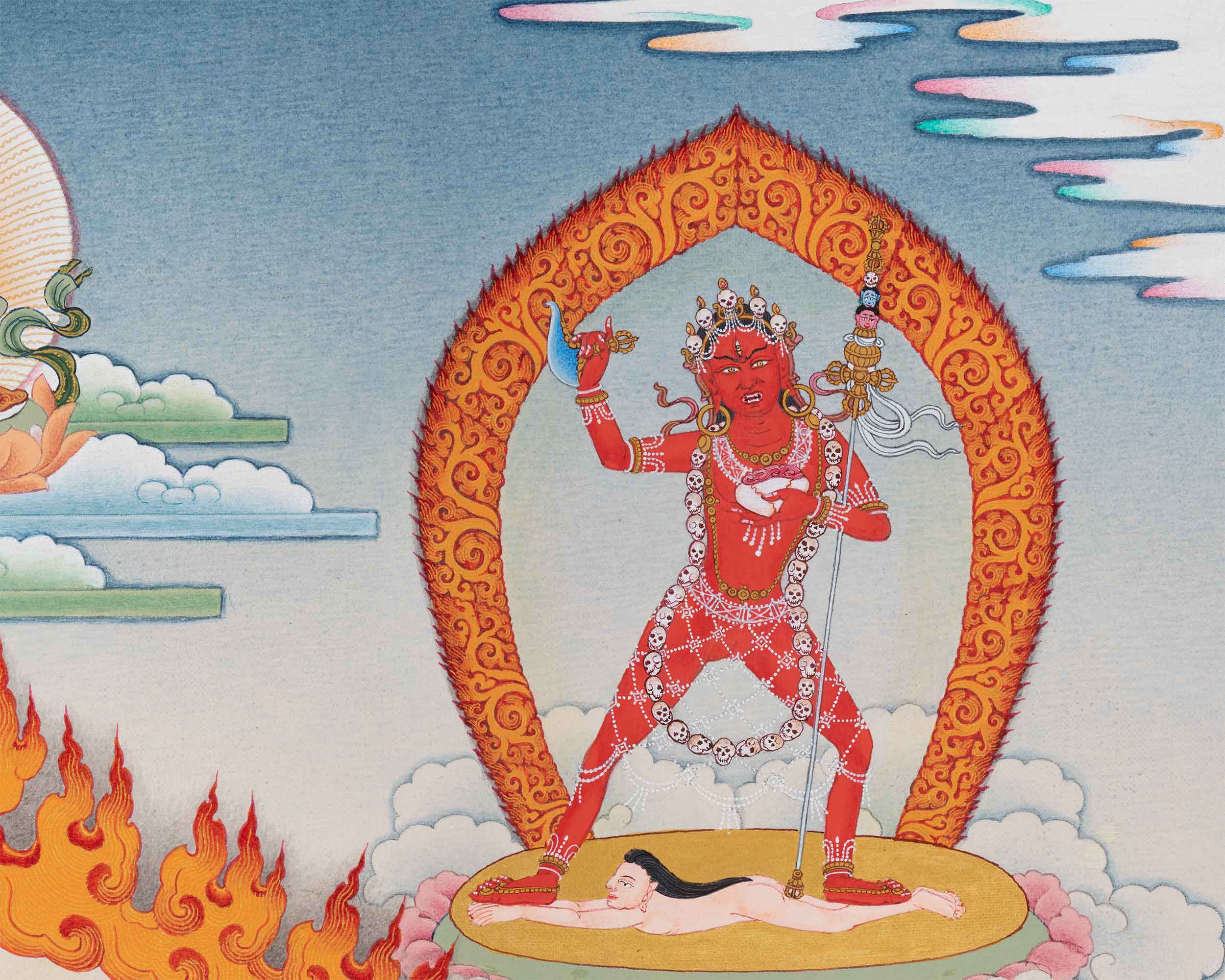 The Chakrasamvara Meditation Thangka | Tibetan Hand Painted Yidam Deity | Wall Hanging Decor