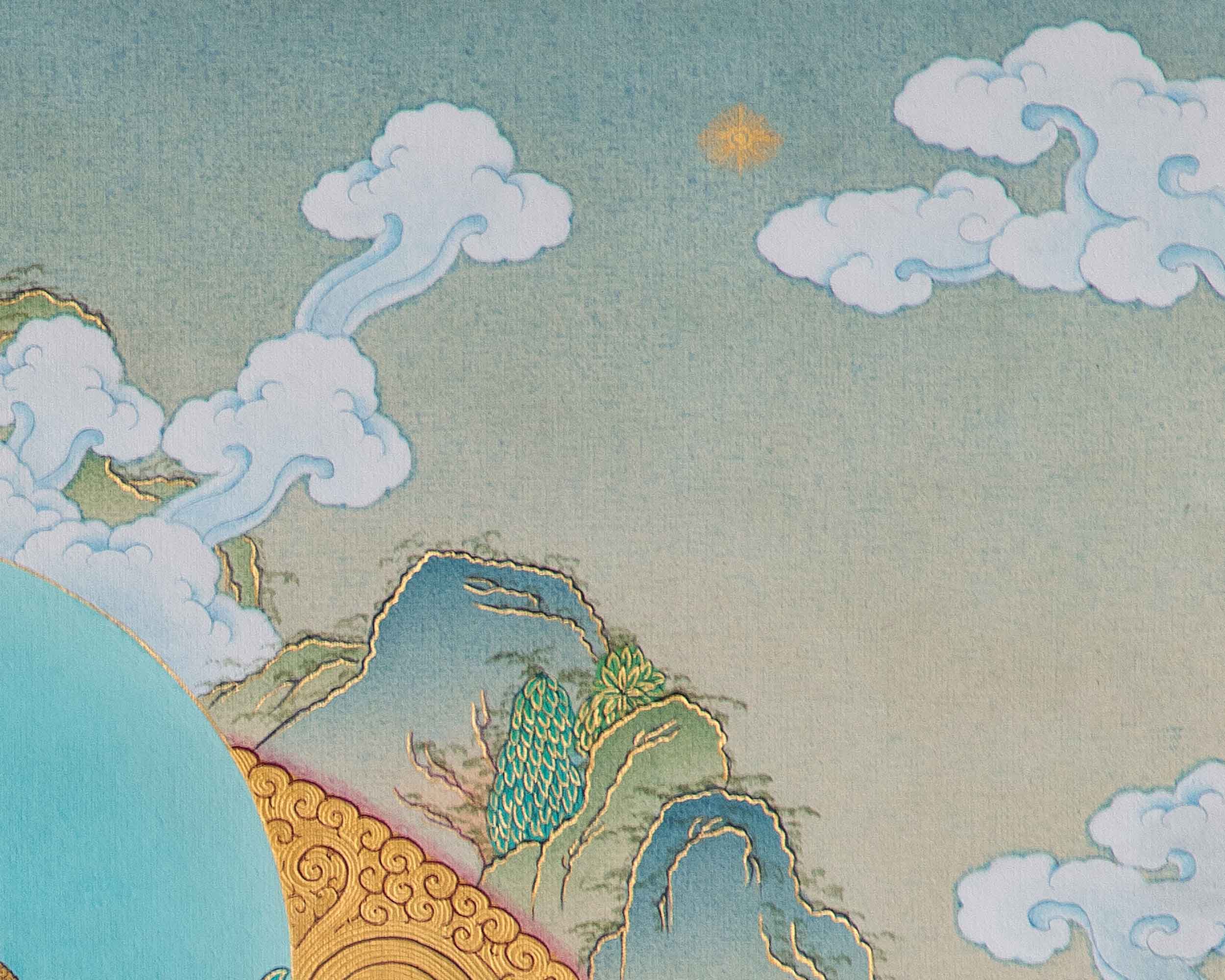 White Tara Thangka | Traditional Tibetan Painting In Menri Style | Long Life Mother Drolma