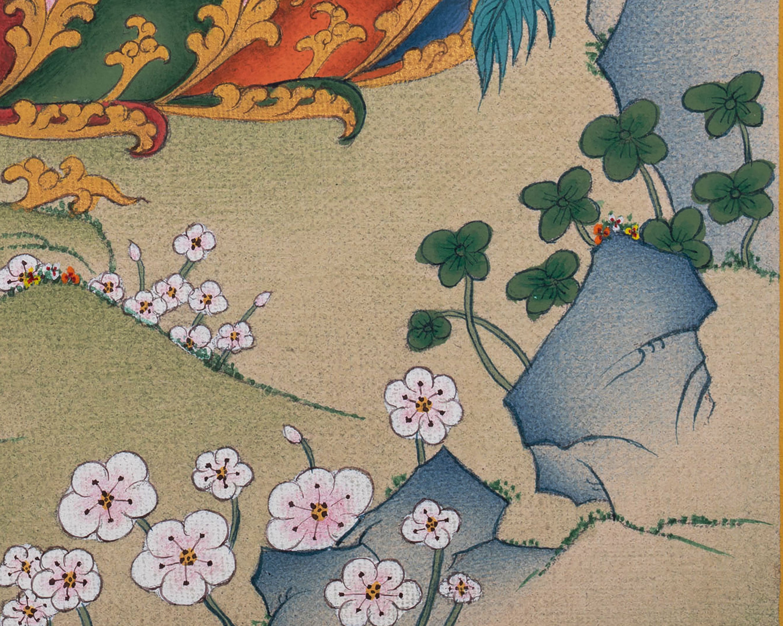 Thangka of Green Tara Goddess | Hand Painted Artwork | Buddhist Wall Decors