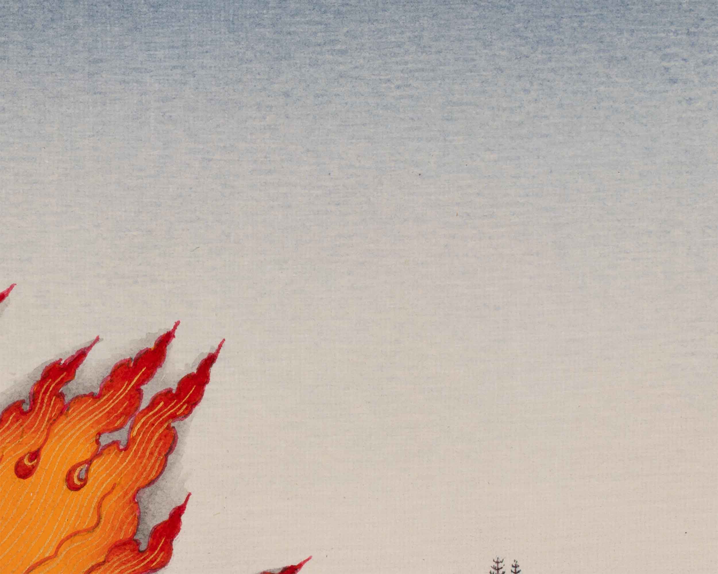 Traditional Ekajati Thangka | Handpainted Wrathful Deity Art | Wall Hanging Decor