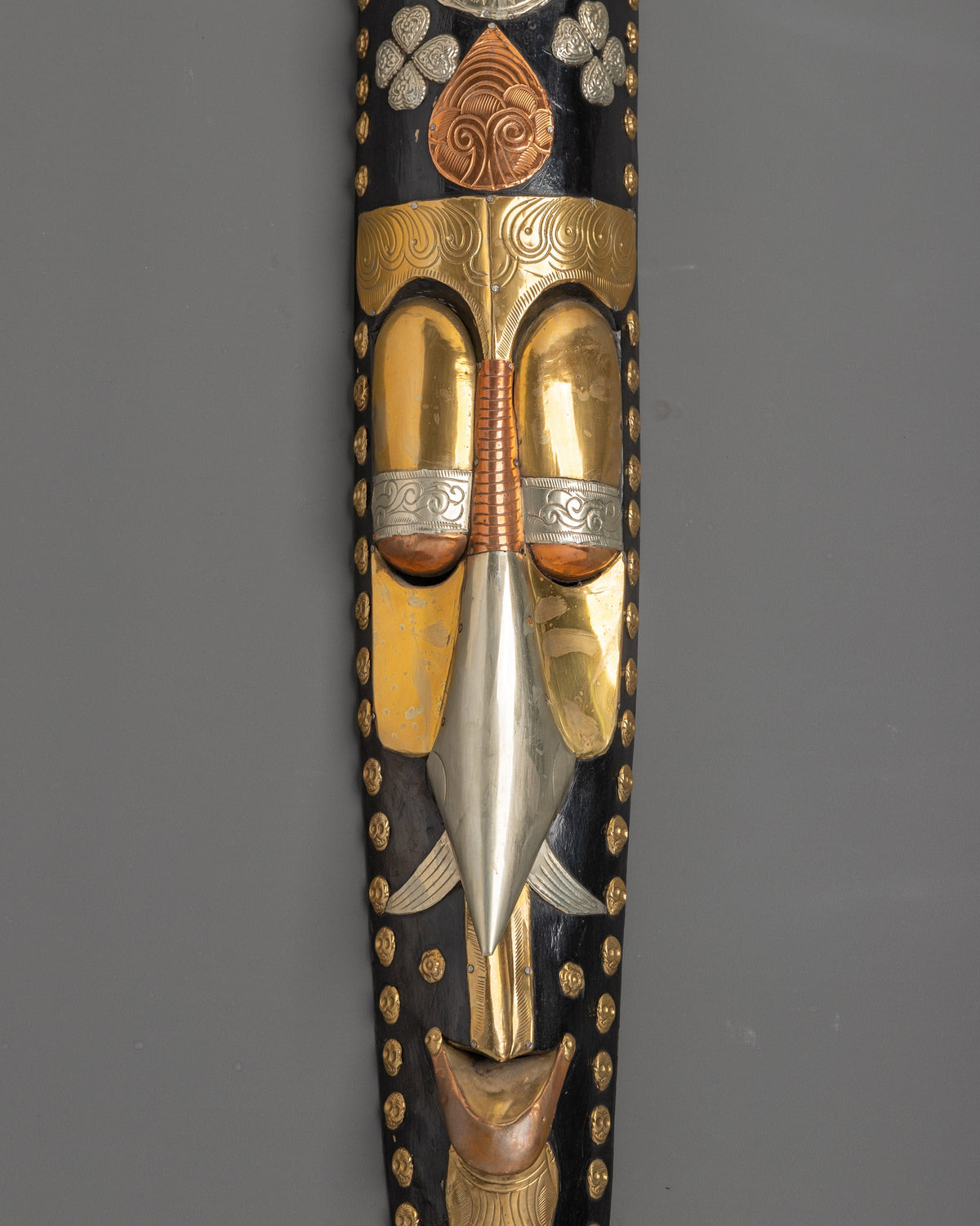 Wooden Long Face Mask | Traditional Tribal Art for Cultural Collection & Wall Decor