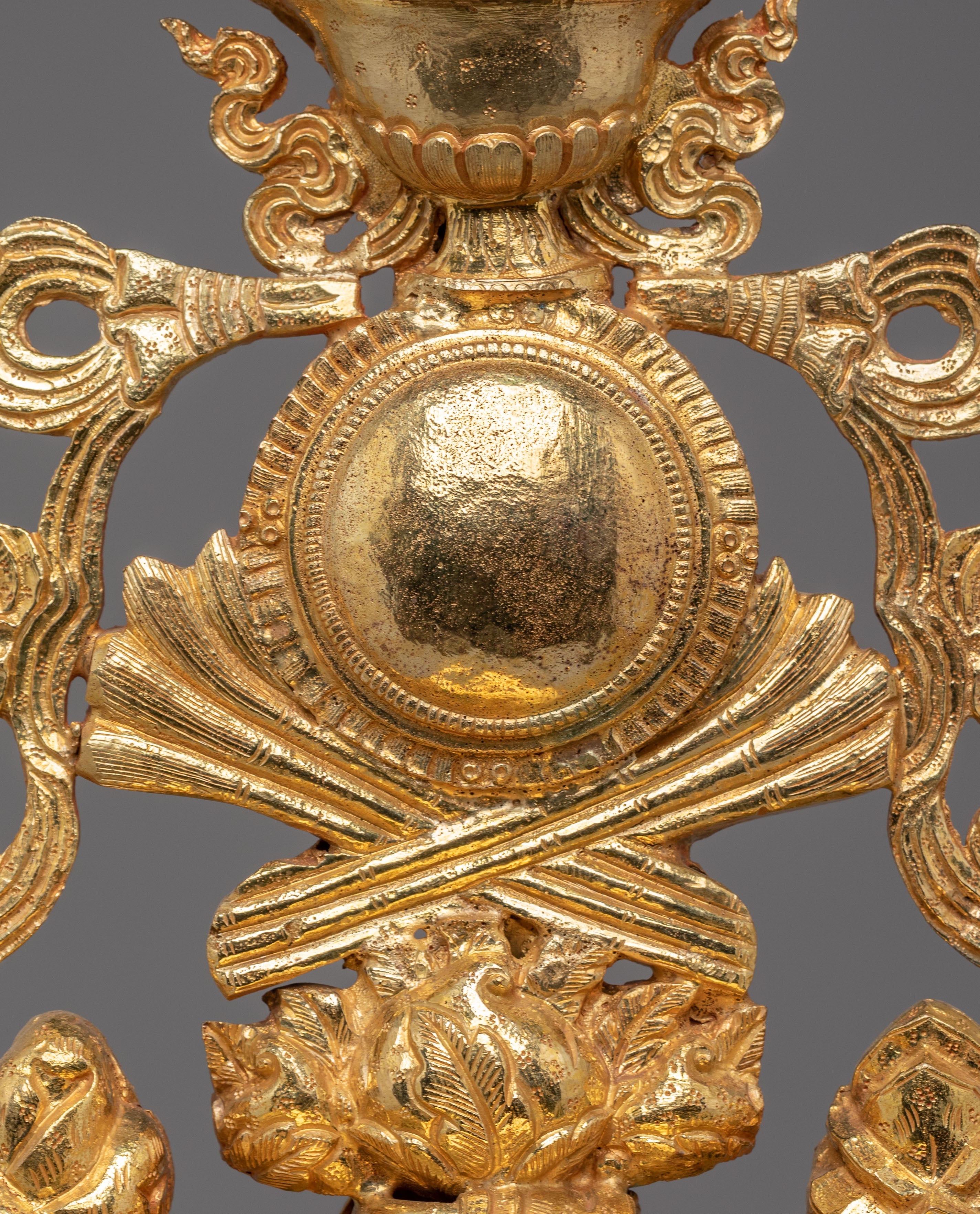 Buddhist Doya Ngaga Set | Gold-Plated Copper Ritual Tools