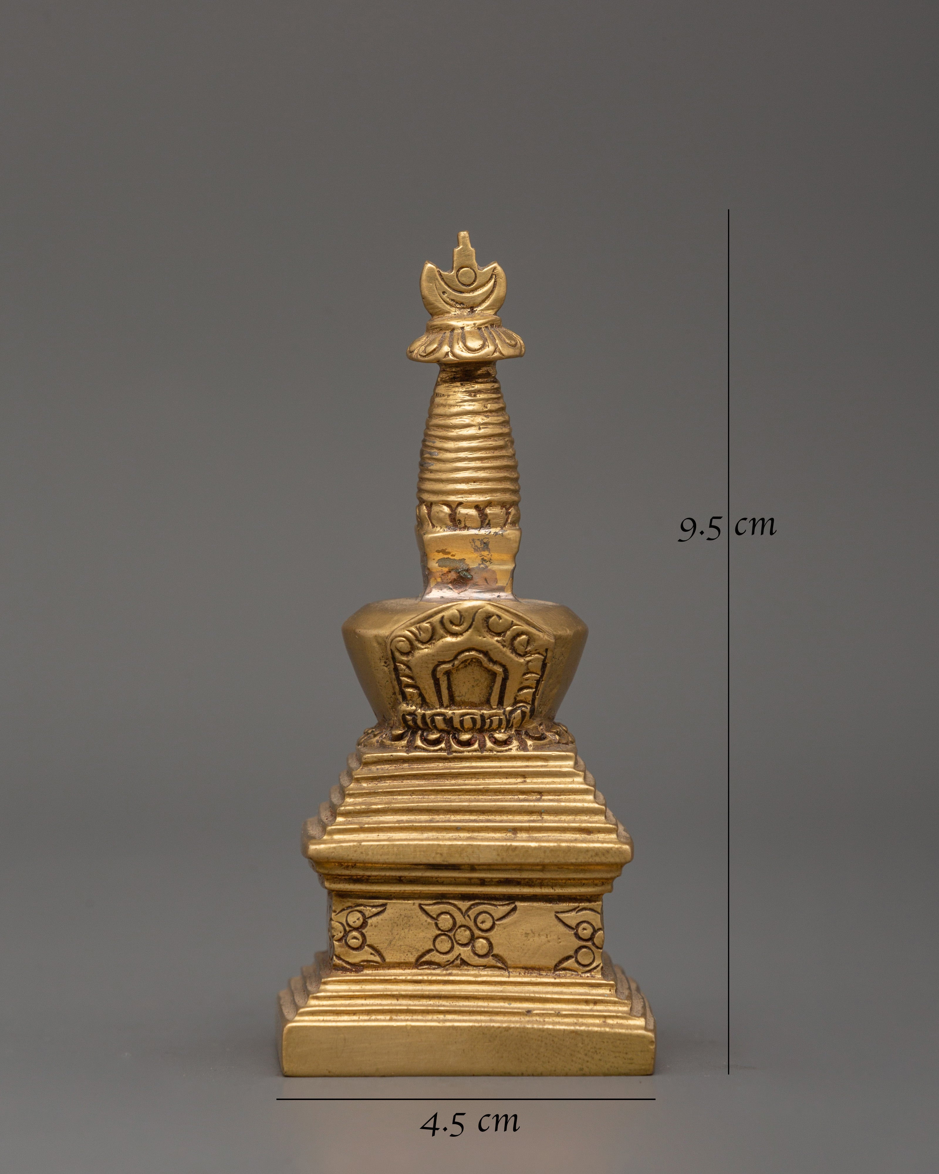 Handcrafted Brass Buddhist Stupa | Sacred Symbol of Enlightenment