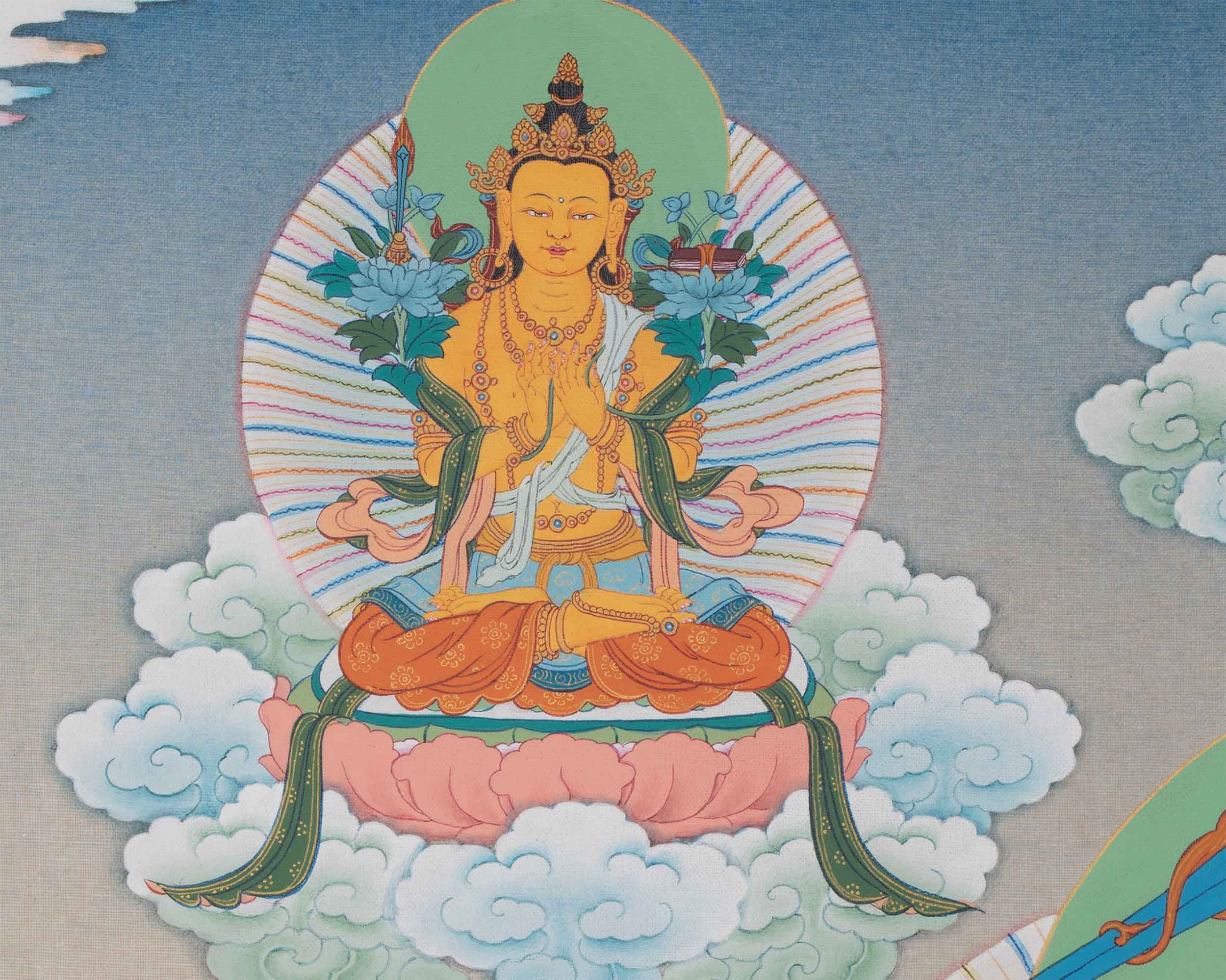 Divine Form of Manjushree Thangka Print | Bodhisattva Of Wisdom | Digital Prints