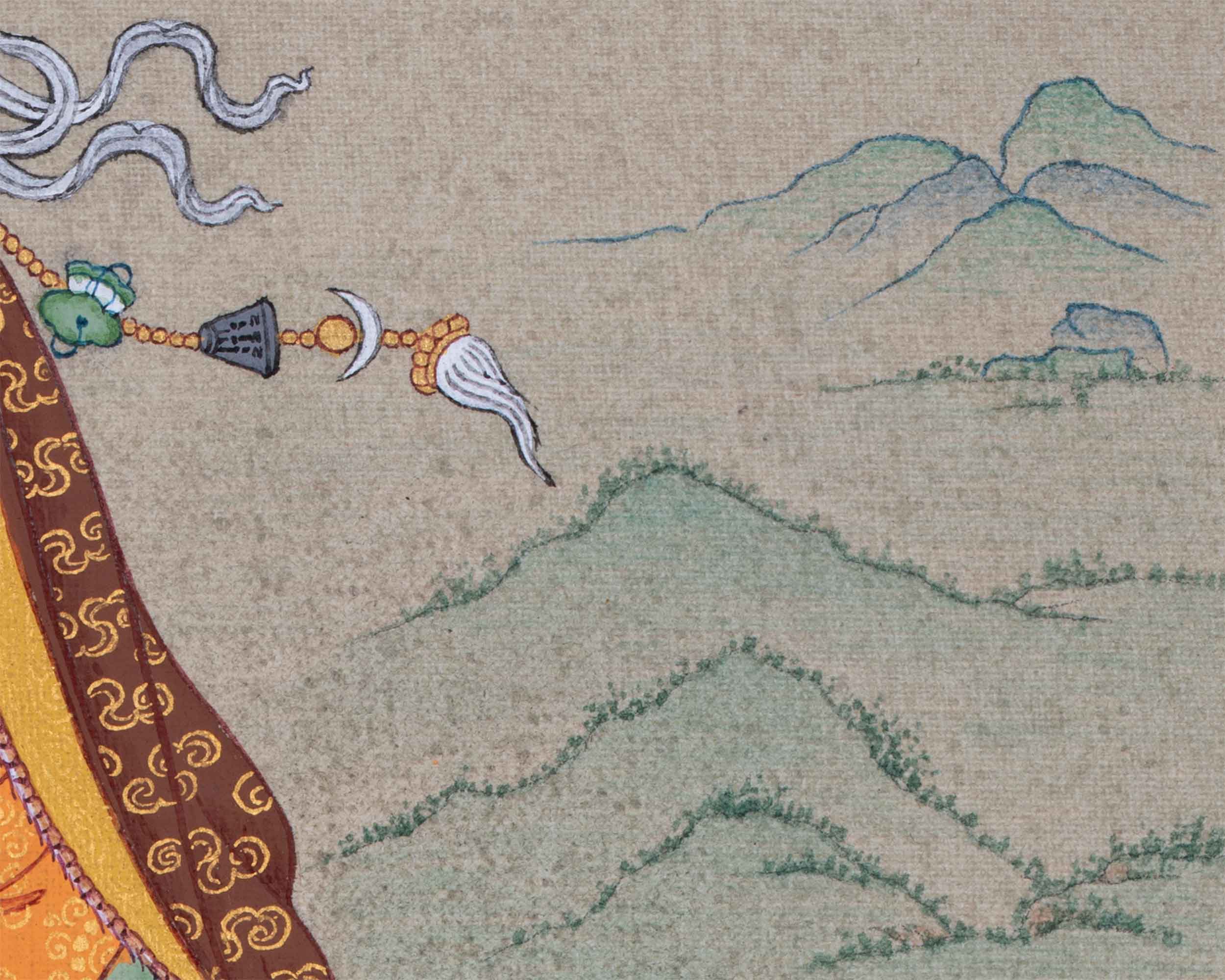 Hand Painted Guru Rinpoche Thangka | Guru Padmasambhava | Traditional Karma Gardi Style