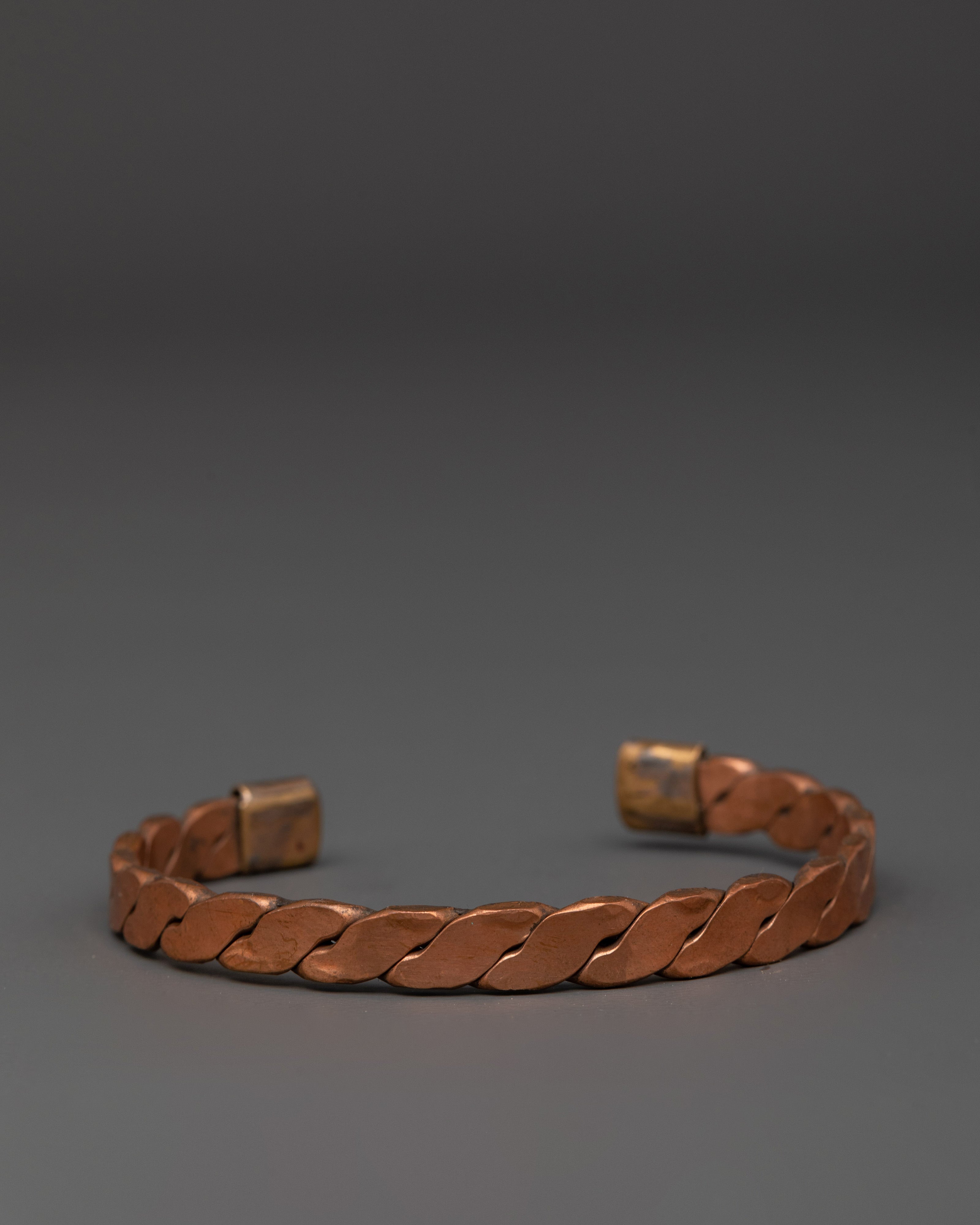 Handcrafted Twisted Copper Cuff Bracelet