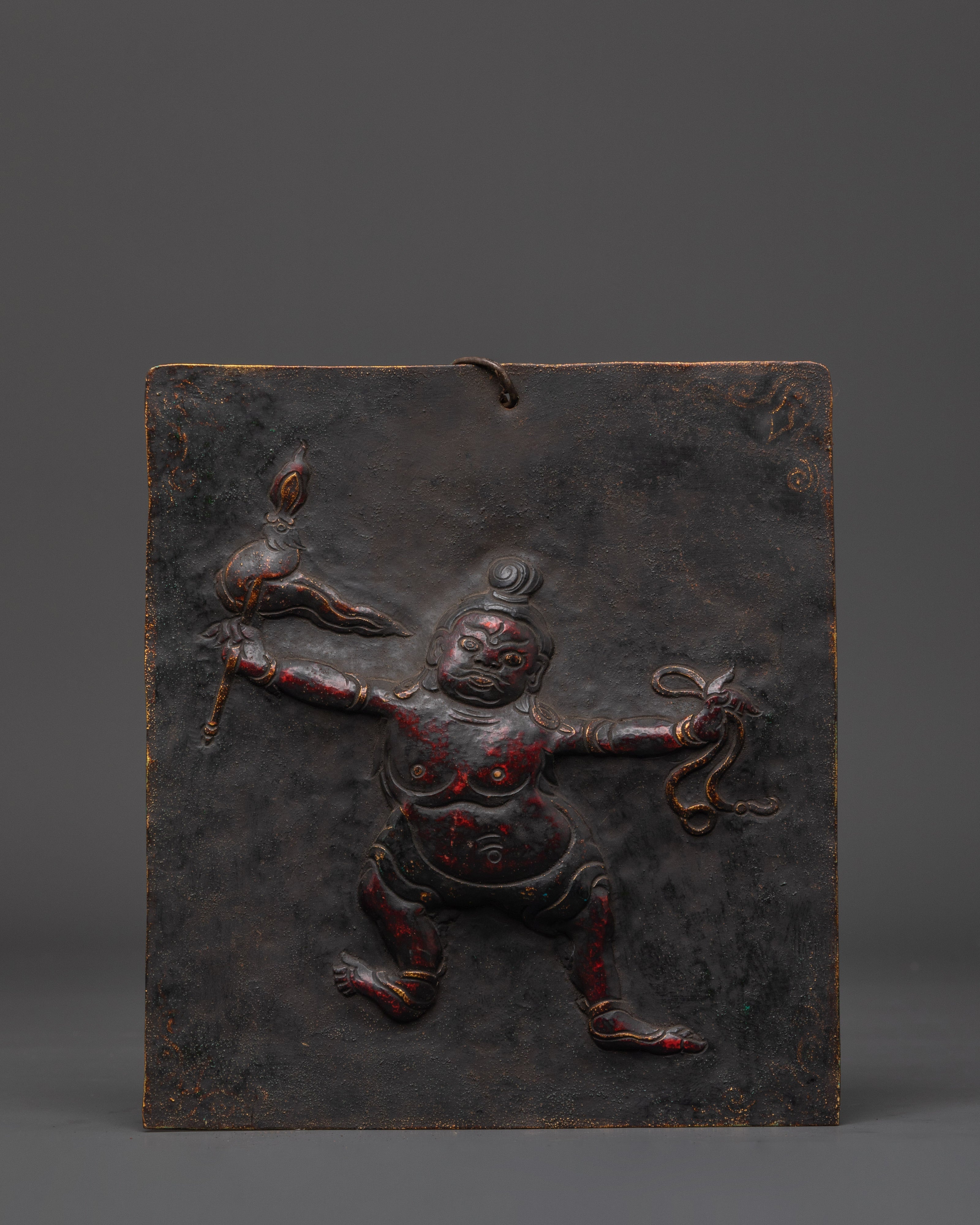 Sacred Guardian Sculpture Wall Hanging | Brass Plaque for Spiritual Spaces