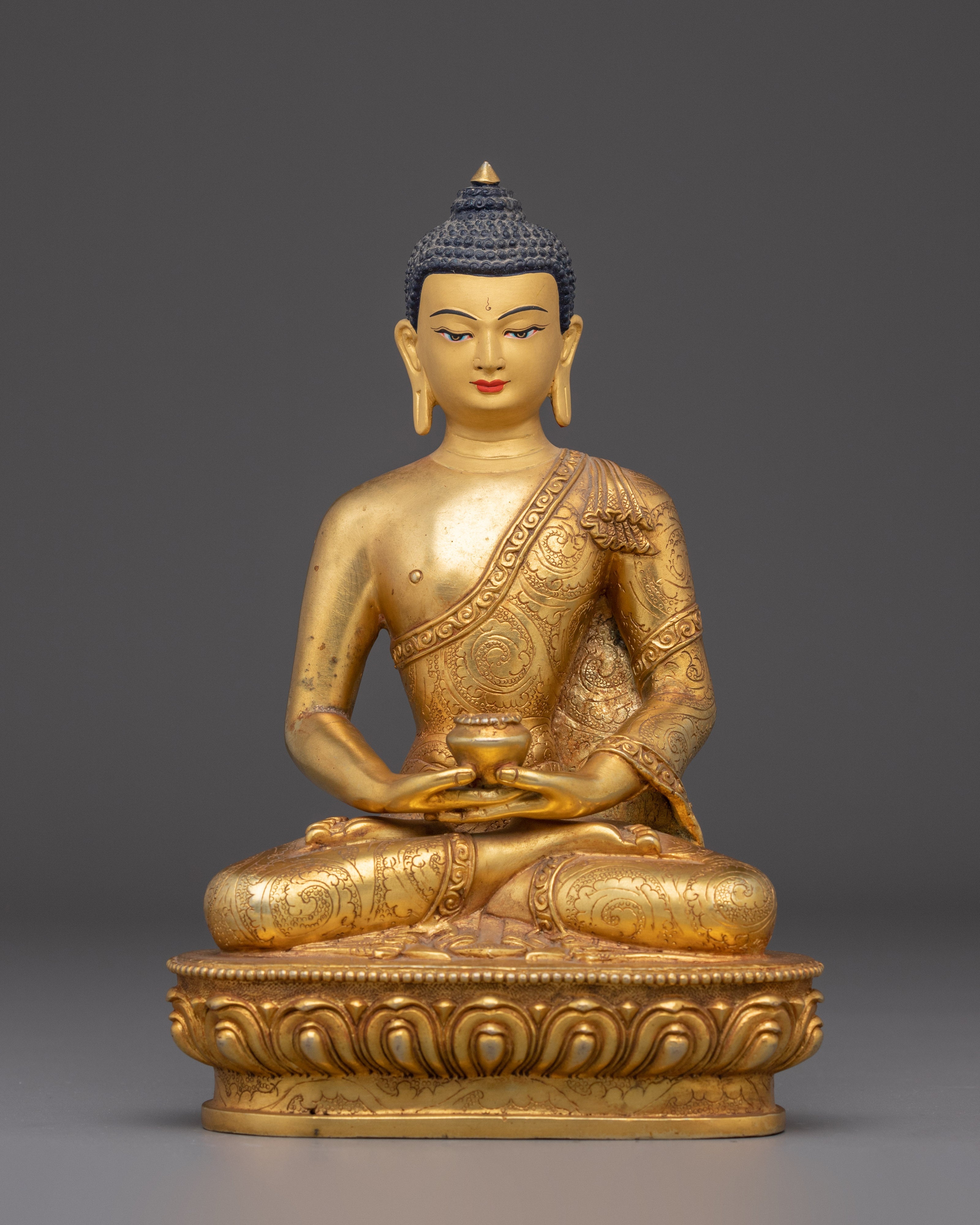 Amitabha Buddha Bodhisattva of Light | Gold-Plated Copper Spiritual Statue