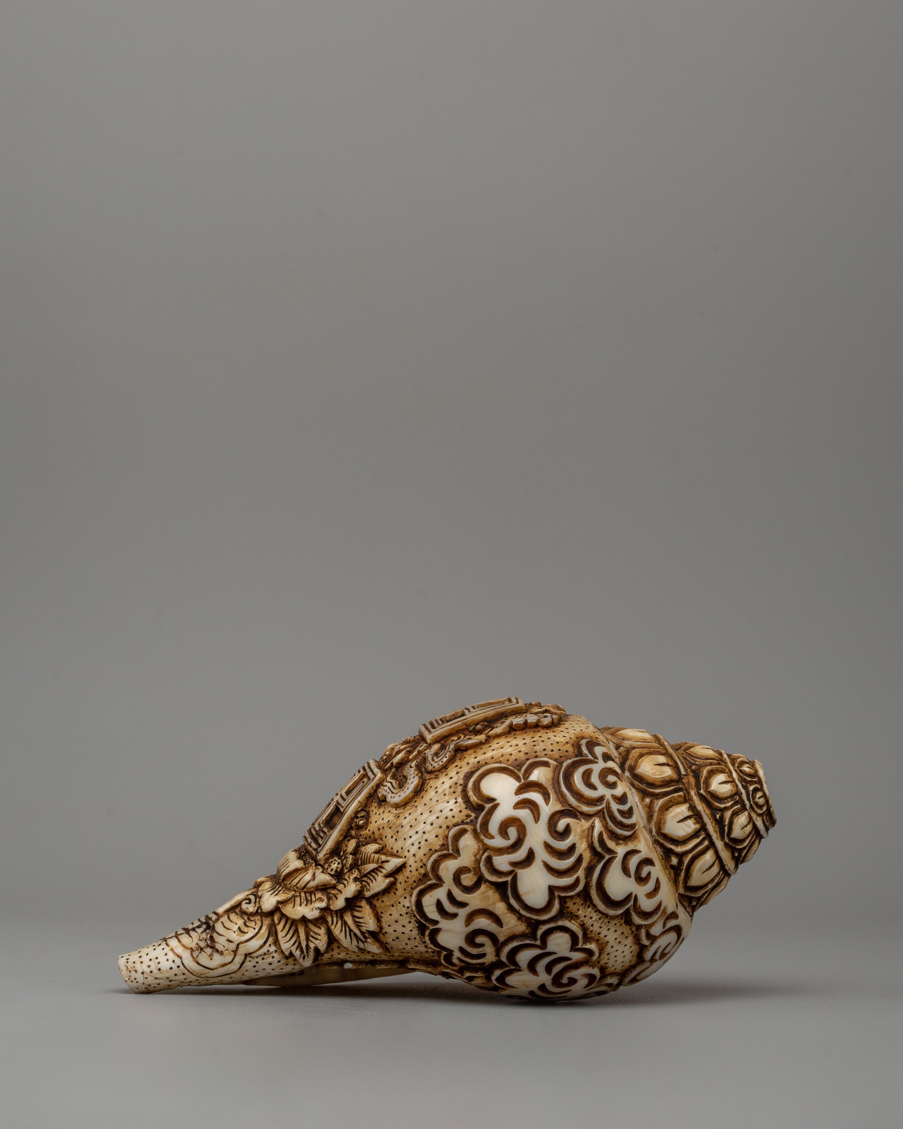 Sacred Hand-Carved Conch Shell | Shankha for Rituals & Meditation