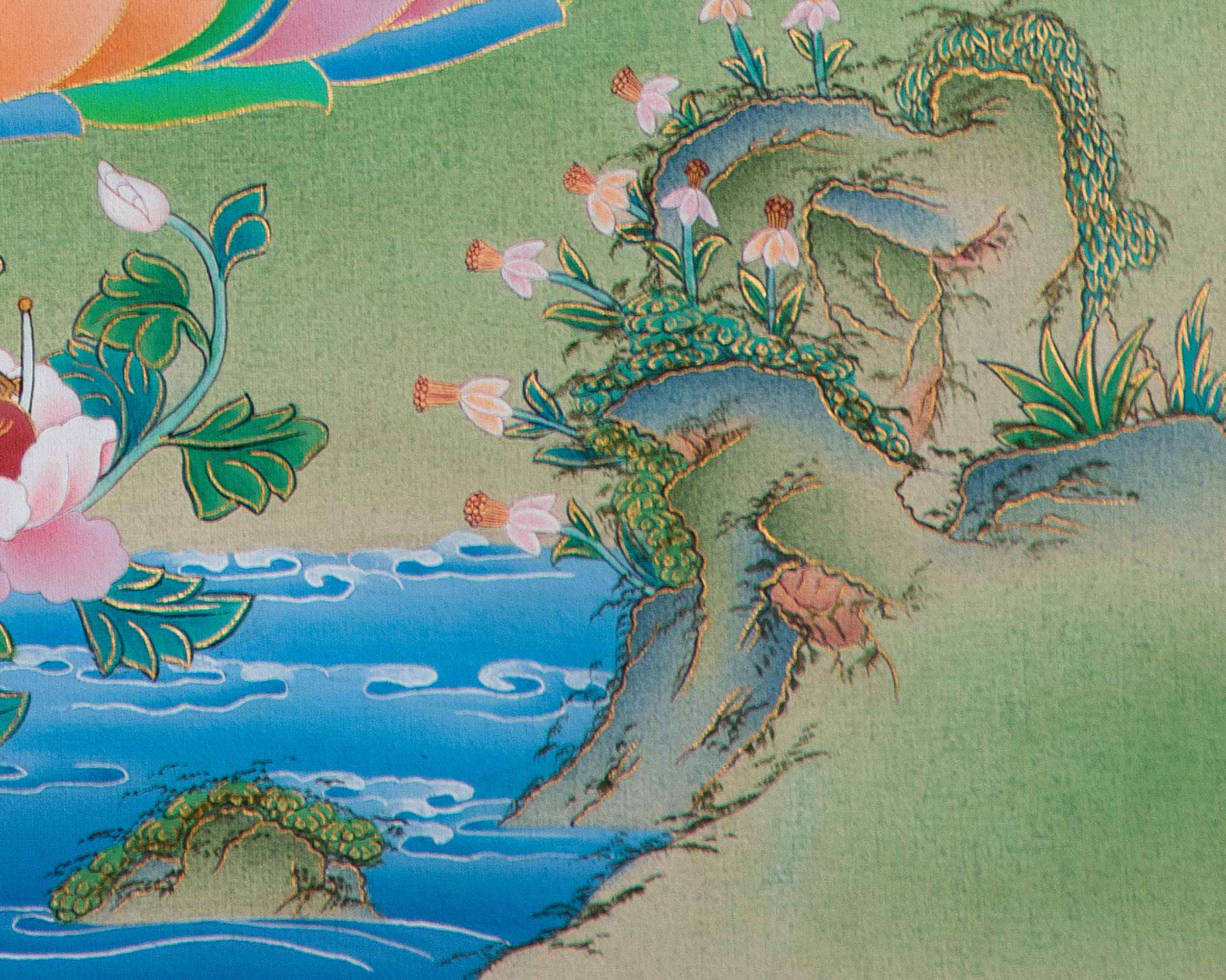 White Tara Thangka | Traditional Tibetan Painting In Menri Style | Long Life Mother Drolma