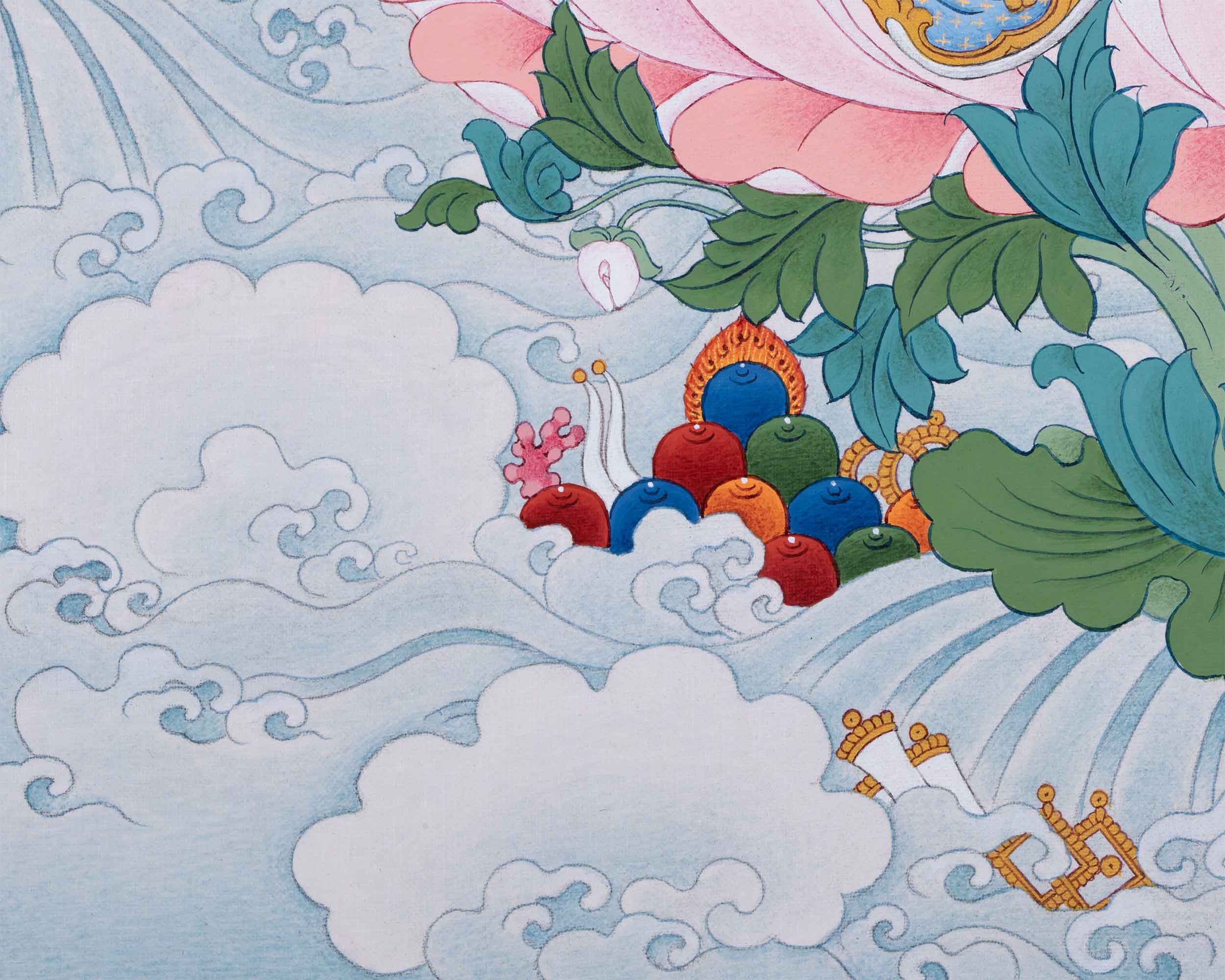 Maha Padmasambhava Thangka | Guru Rinpoche, The Lotus Born Master | Semi-Wrathful Deity
