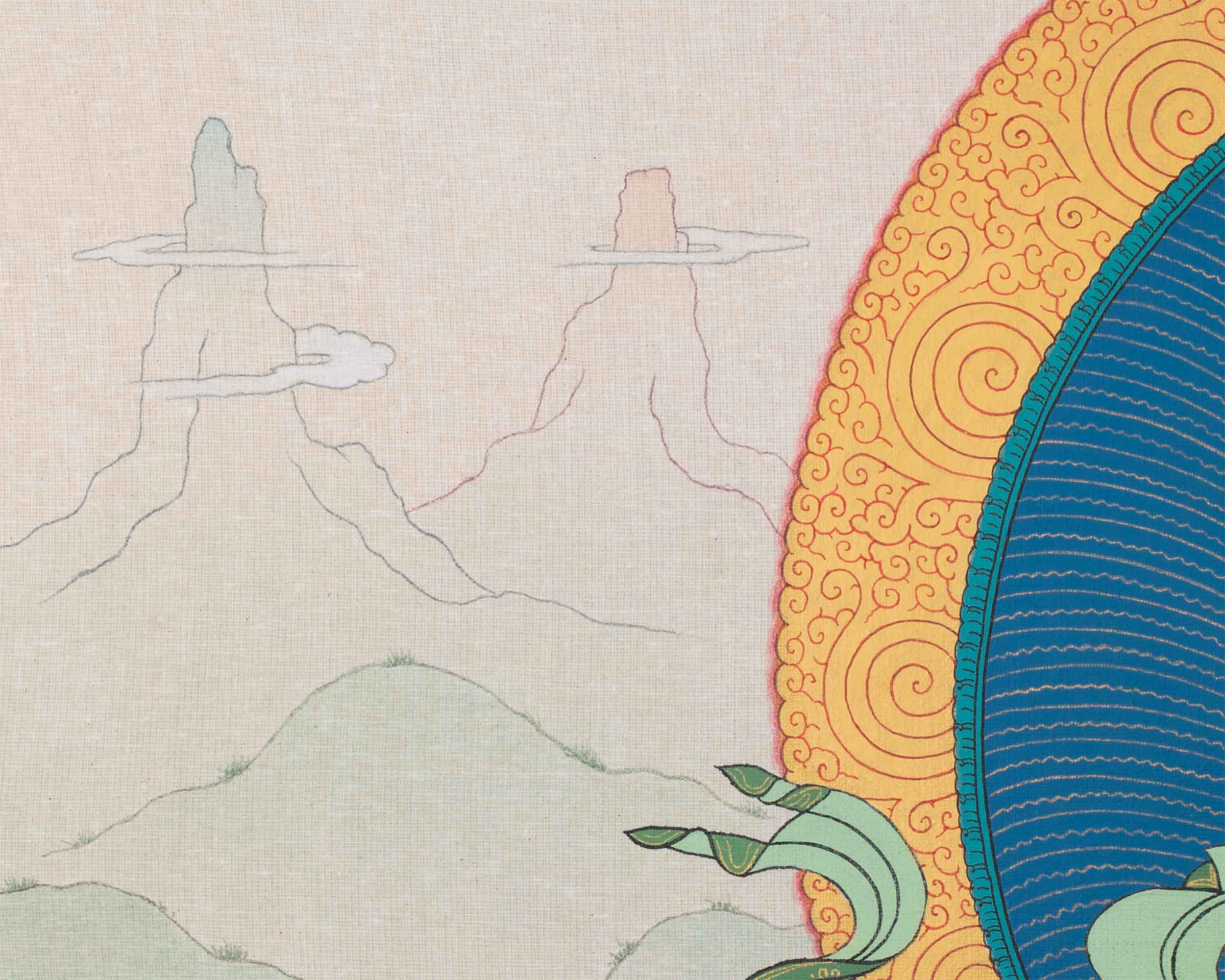 Amitayus Thanka Print | With White Tara and Namgyalma | Bodhisattva Canvas Print