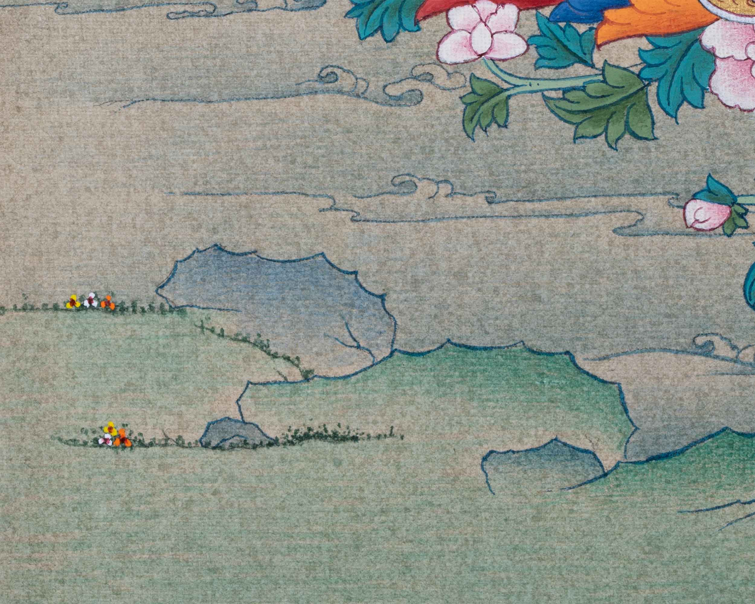 Hand Painted Guru Rinpoche Thangka | Guru Padmasambhava | Traditional Karma Gardi Style