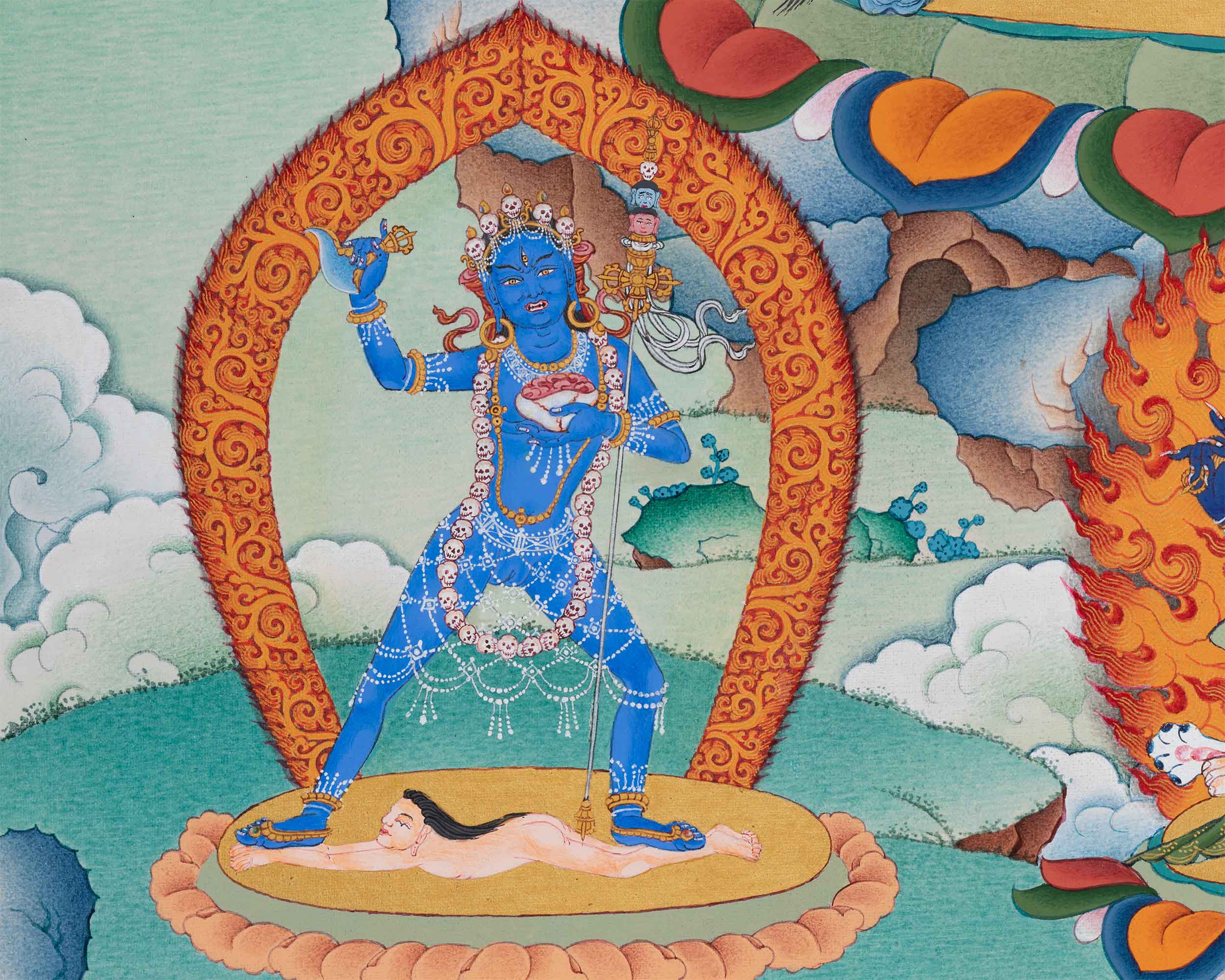 The Chakrasamvara Meditation Thangka | Tibetan Hand Painted Yidam Deity | Wall Hanging Decor