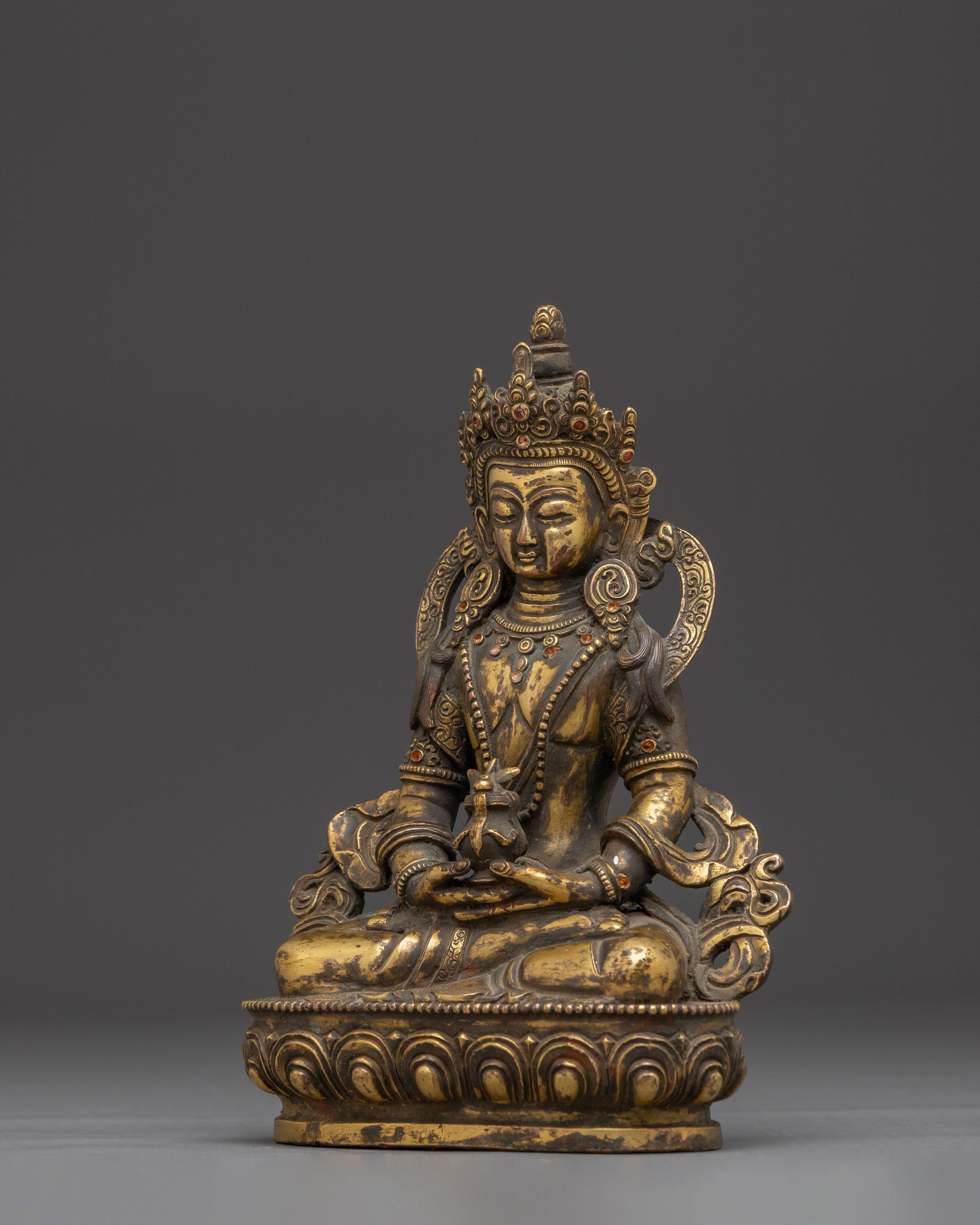 Handcrafted Copper Amitayus Statue | Tibetan Buddha Sculpture