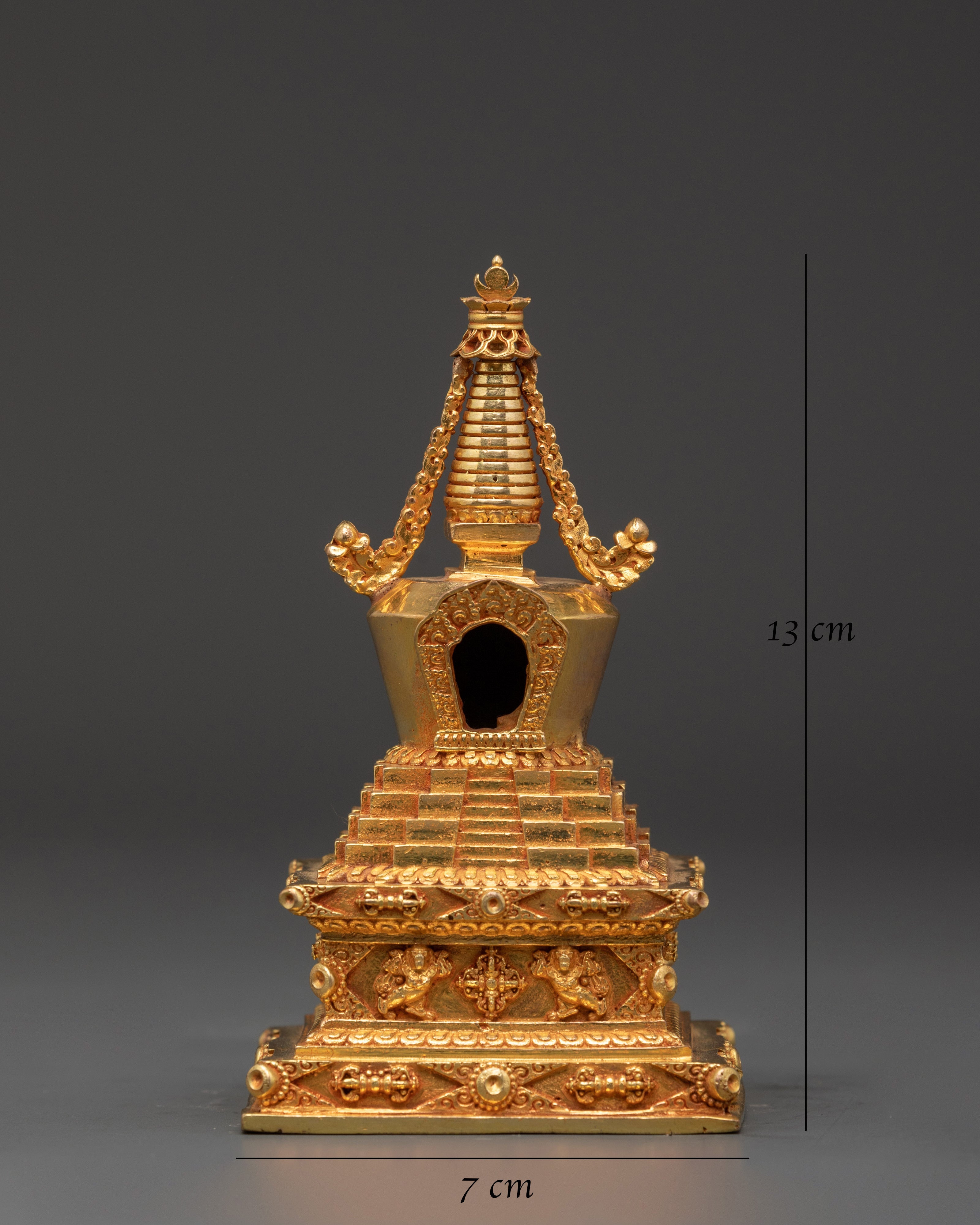 Copper Buddhist Tibetan Shrine | Handcrafted Gold Plated Statue
