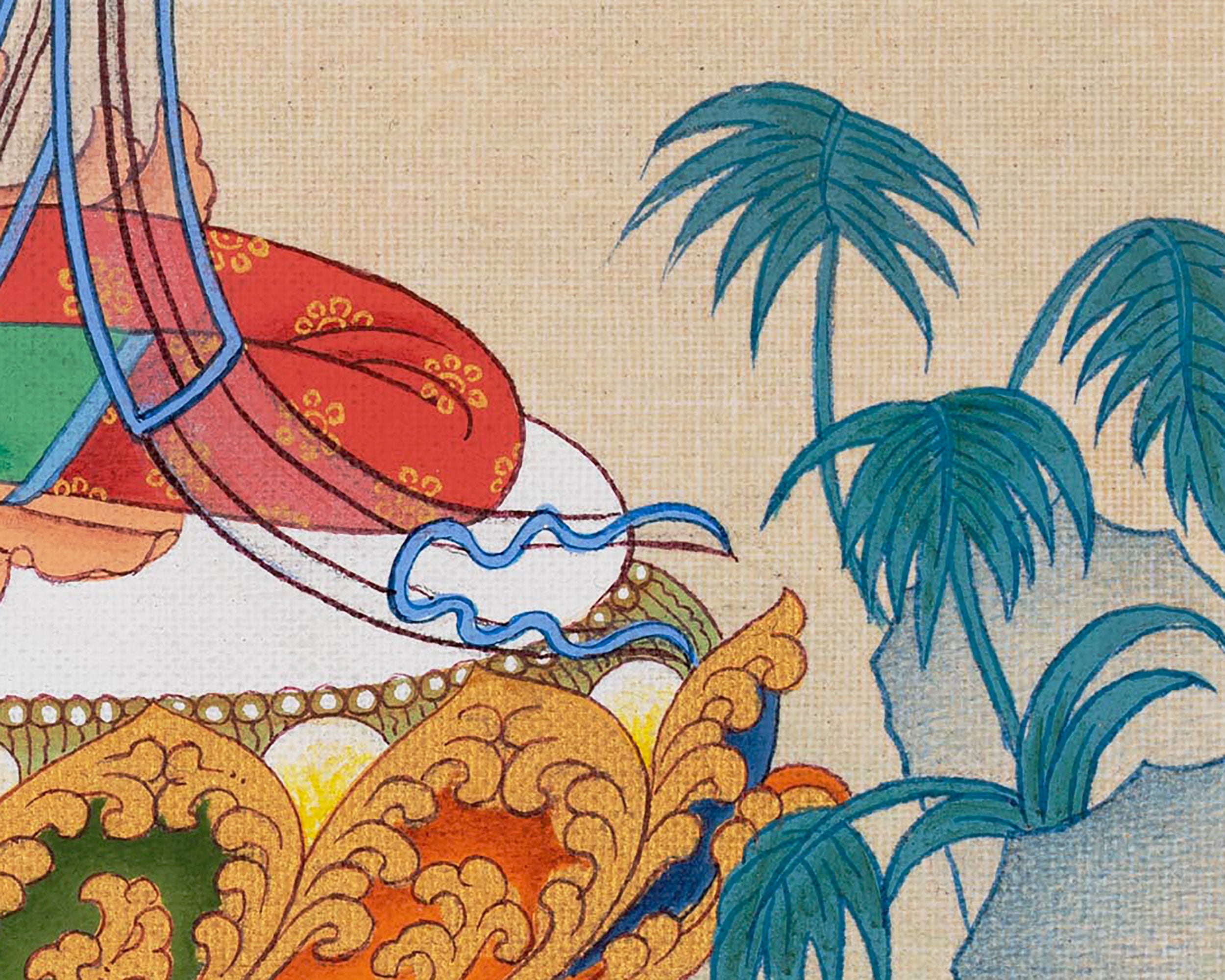 The Grace of Green Tara | Hand Painted Thangka For Decor | Traditional Tibetan Artwork