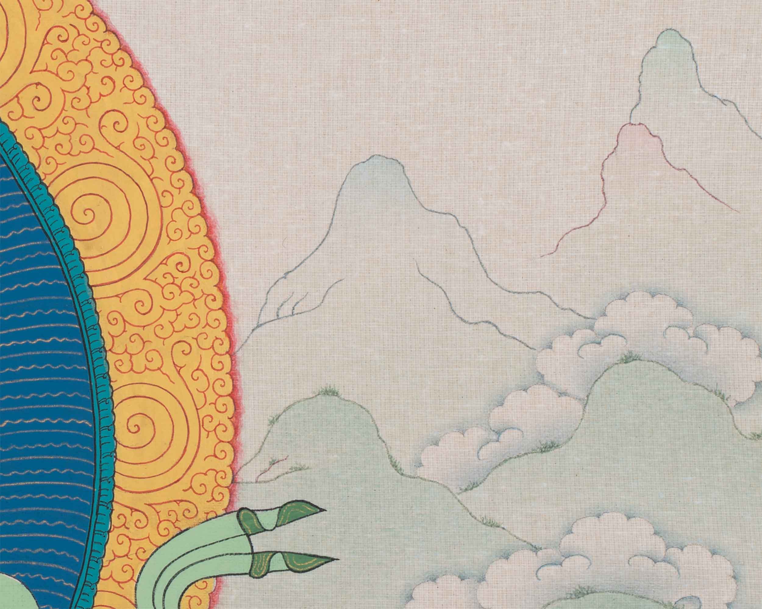 Amitayus Thanka Print | With White Tara and Namgyalma | Bodhisattva Canvas Print