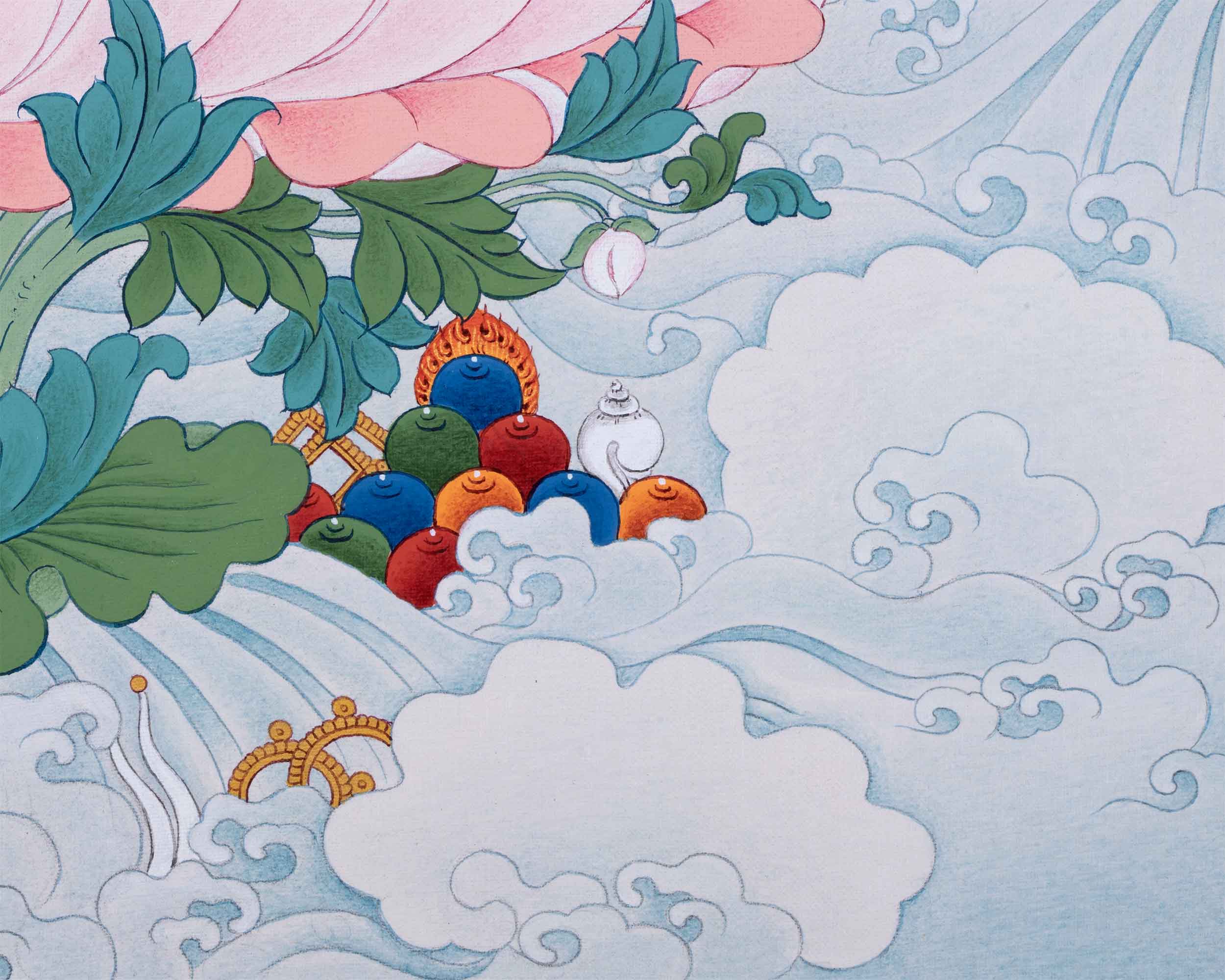 Maha Padmasambhava Thangka | Guru Rinpoche, The Lotus Born Master | Semi-Wrathful Deity