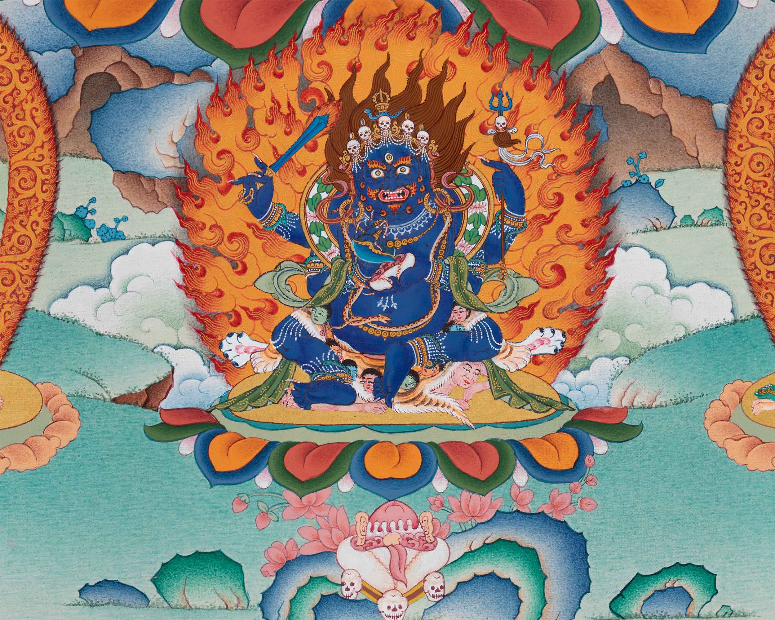 The Chakrasamvara Meditation Thangka | Tibetan Hand Painted Yidam Deity | Wall Hanging Decor