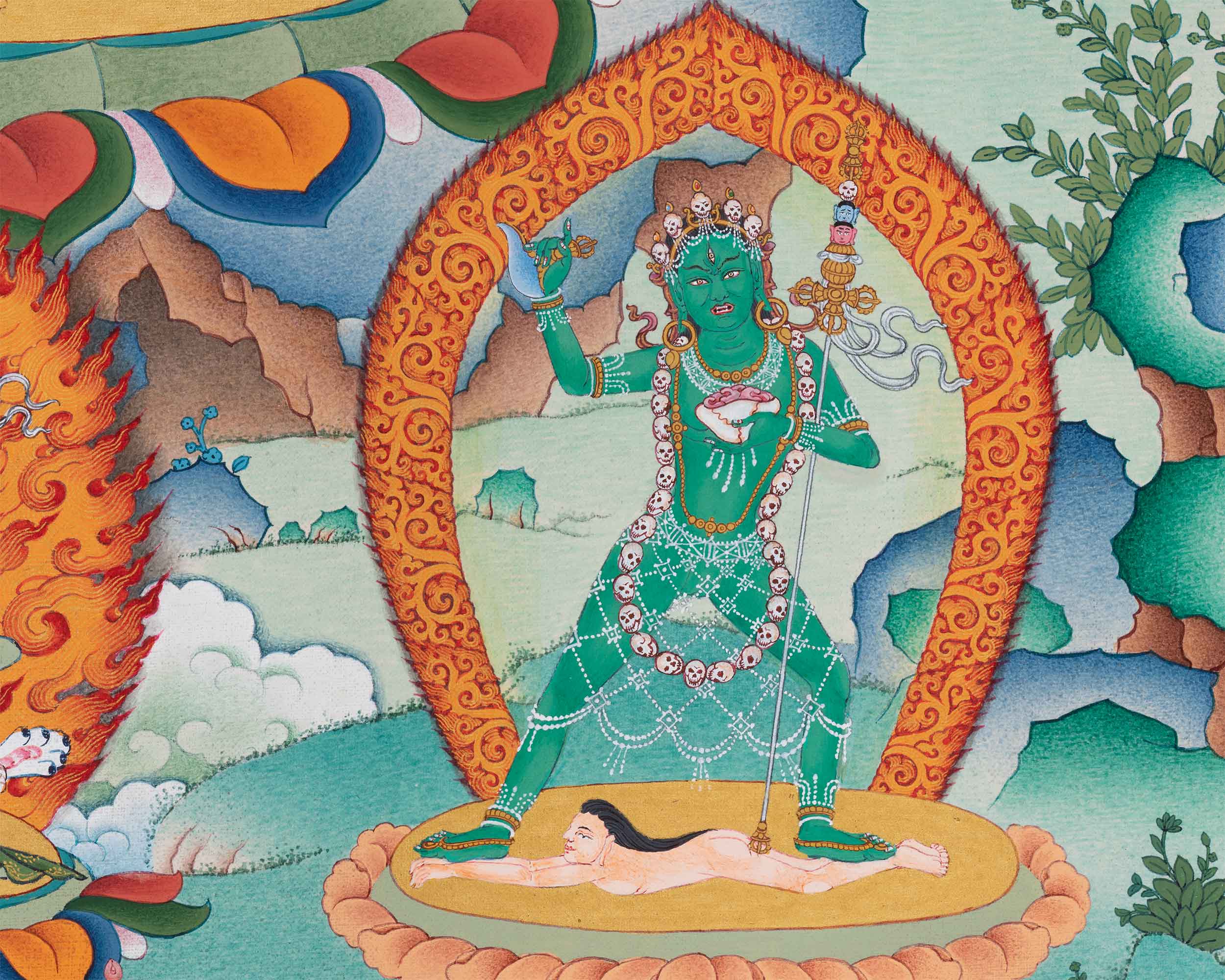 The Chakrasamvara Meditation Thangka | Tibetan Hand Painted Yidam Deity | Wall Hanging Decor