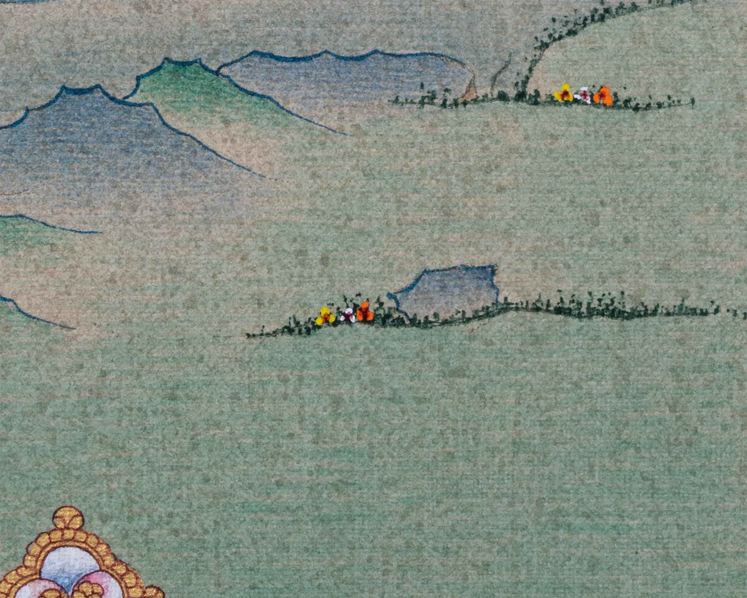 Hand Painted Guru Rinpoche Thangka | Guru Padmasambhava | Traditional Karma Gardi Style