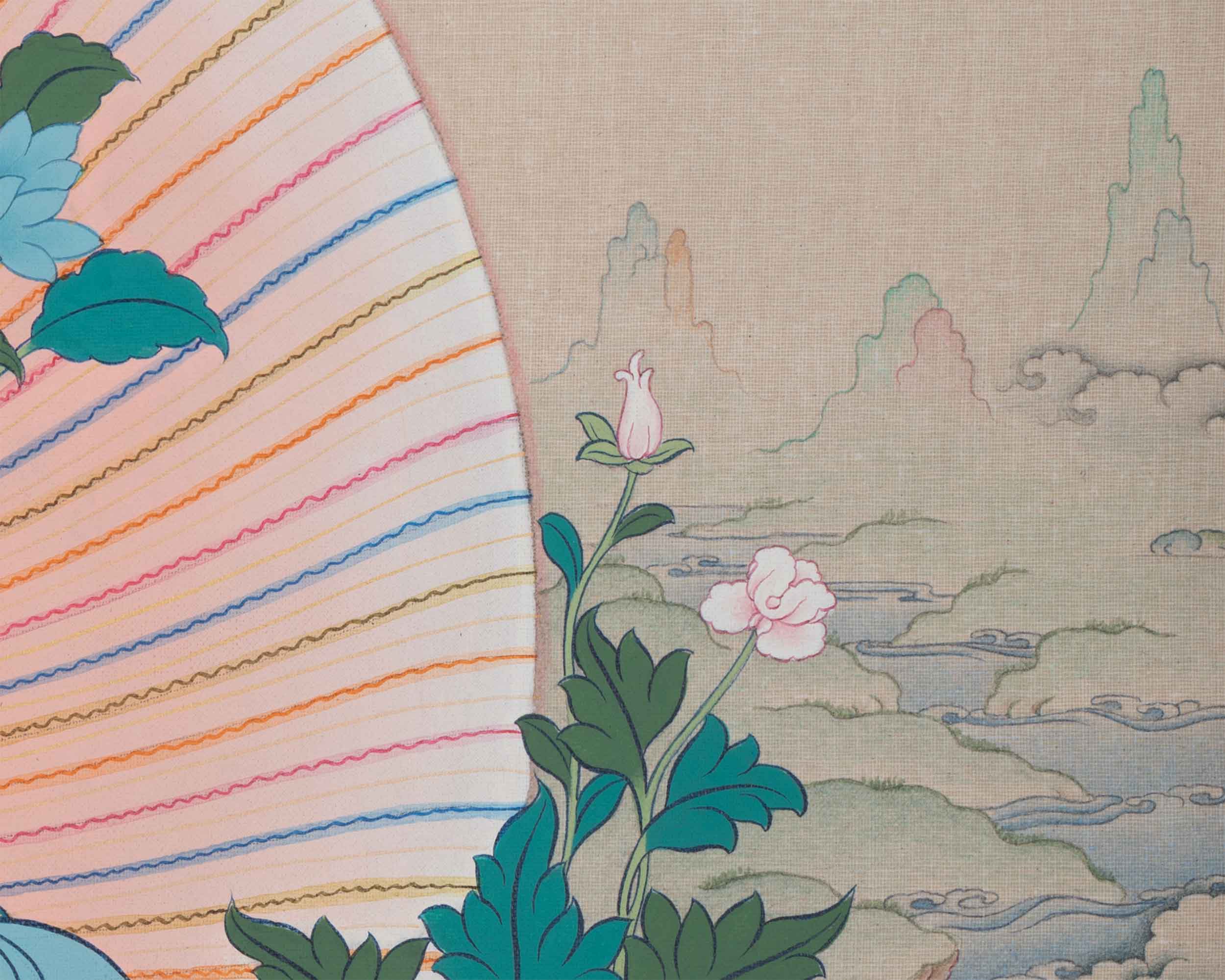 Divine Form of Manjushree Thangka Print | Bodhisattva Of Wisdom | Digital Prints