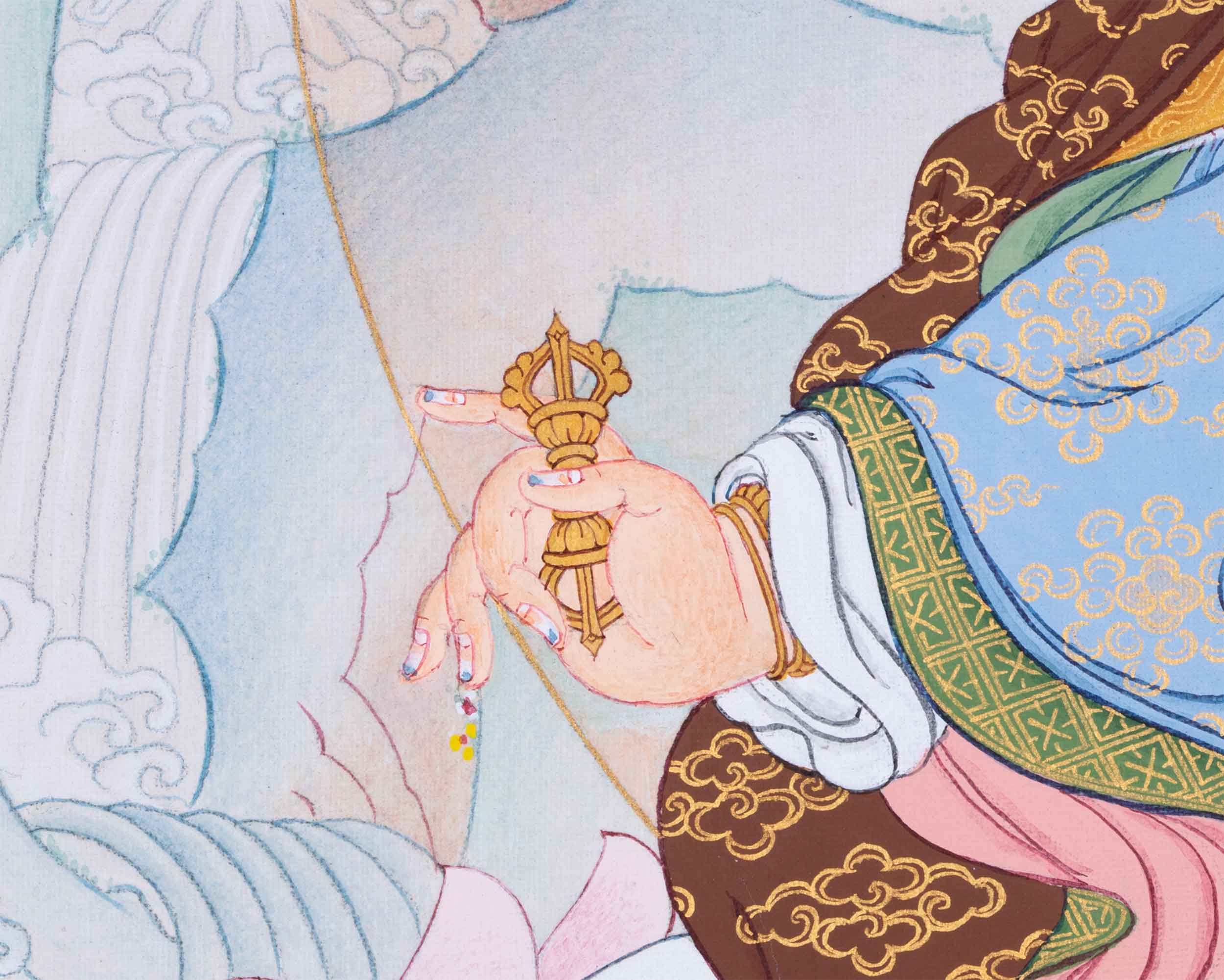 Maha Padmasambhava Thangka | Guru Rinpoche, The Lotus Born Master | Semi-Wrathful Deity